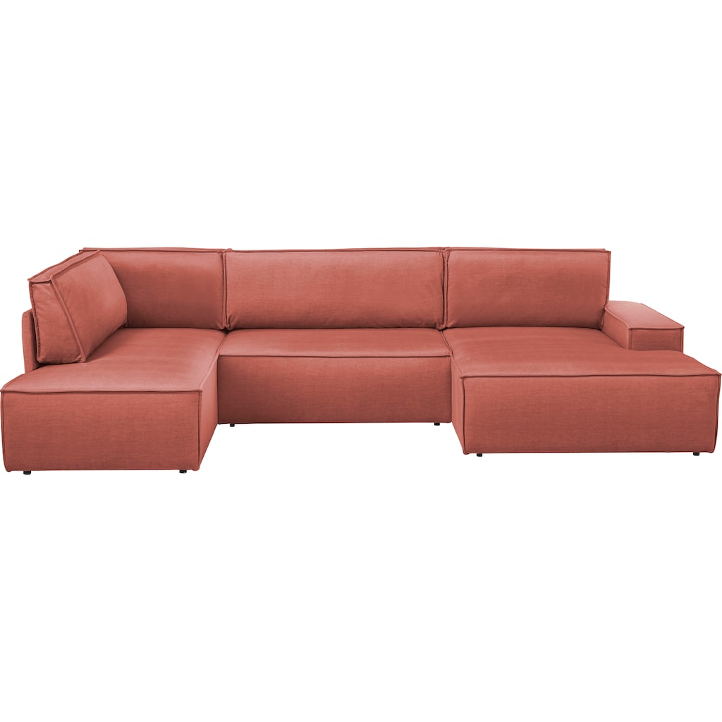 Home affaire Wohnlandschaft »SHERWOOD XXL 329 cm Schlafsofa, U-Form«