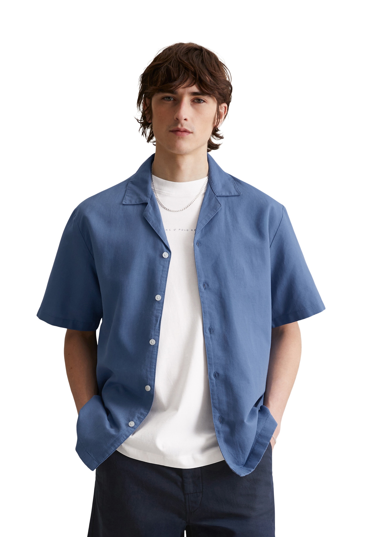 Marc OPolo DENIM Kurzarmhemd "aus Leinen-Bio-Baumwoll-Mix" günstig online kaufen