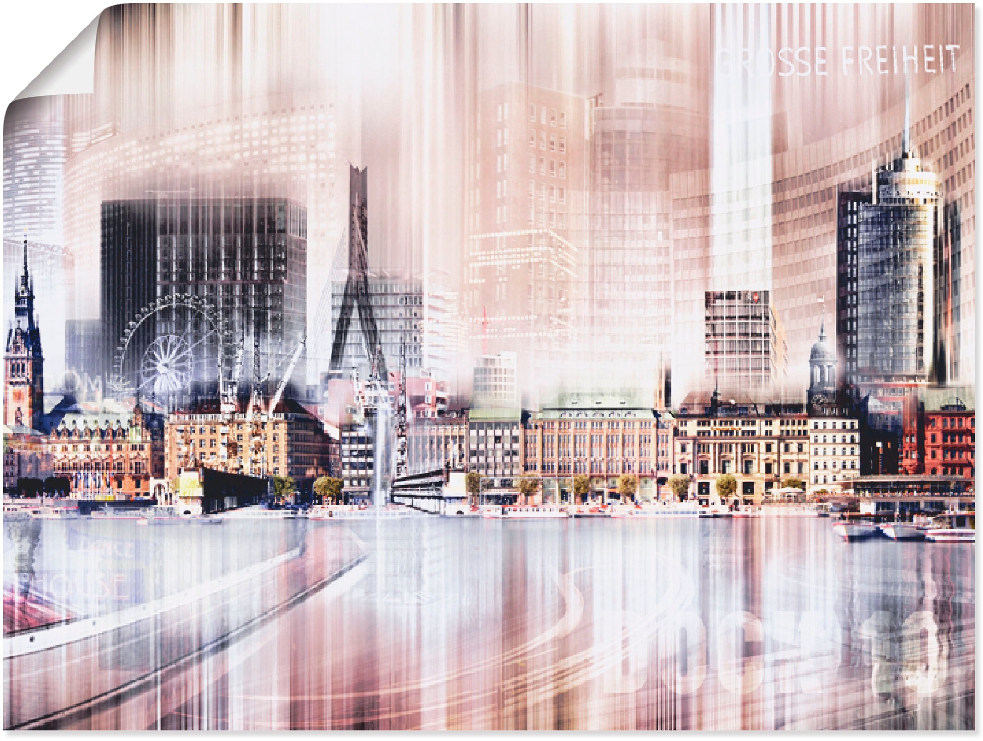 Artland Poster "Hamburg Skyline Abstrakte Collage II" Deutschland 1 Stk. tlg. ohne Rahmen