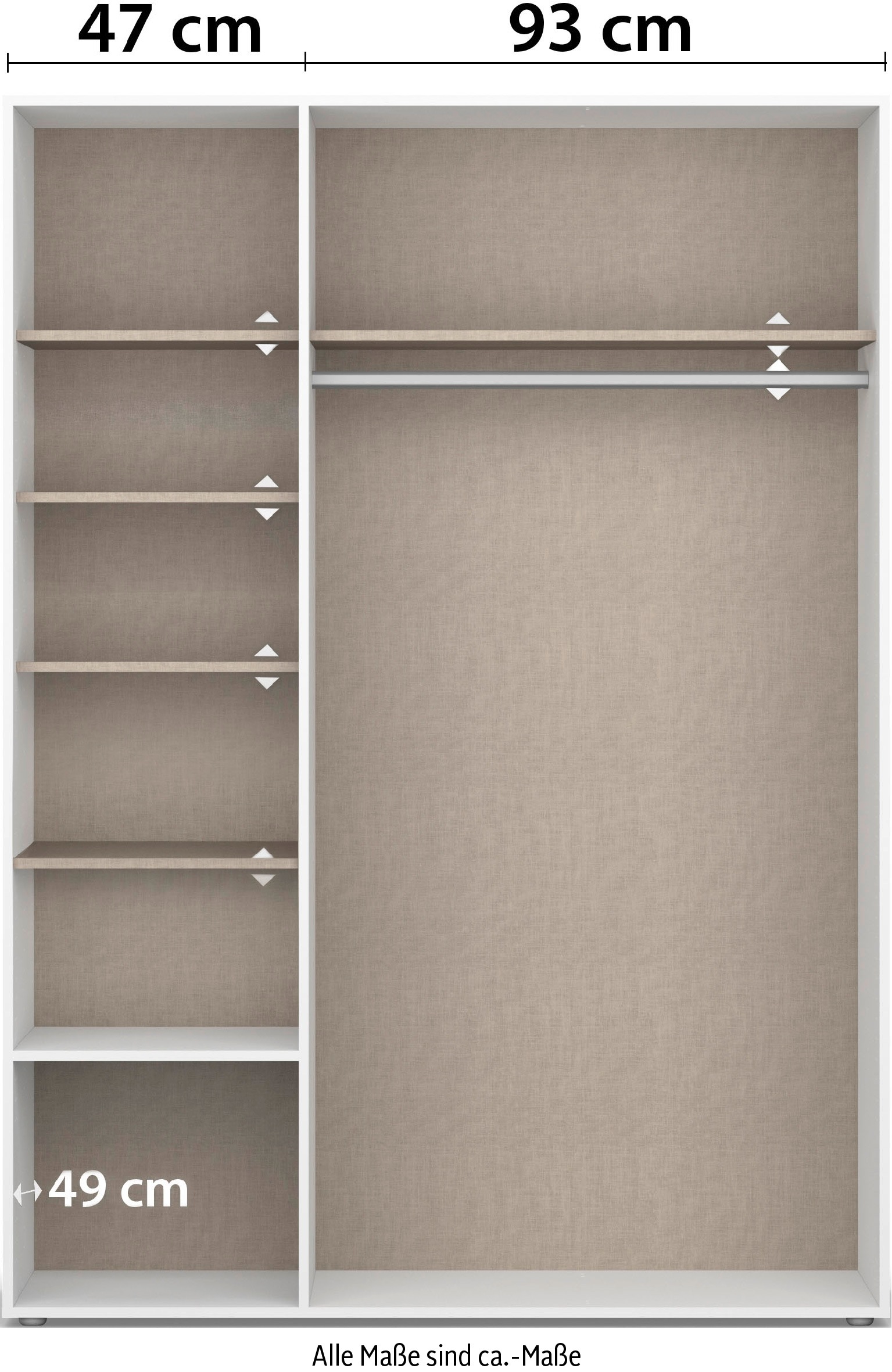 rauch Drehtürenschrank »Kleiderschrank Schrank Garderobe Wäscheschrank VOYAGER«, (in 3 verschiedenen Ausstattungen BASIC/CLASSIC/PREMIUM), moderne Griffe in Graumetallic mit Außenschubkästen MADE IN GERMANY