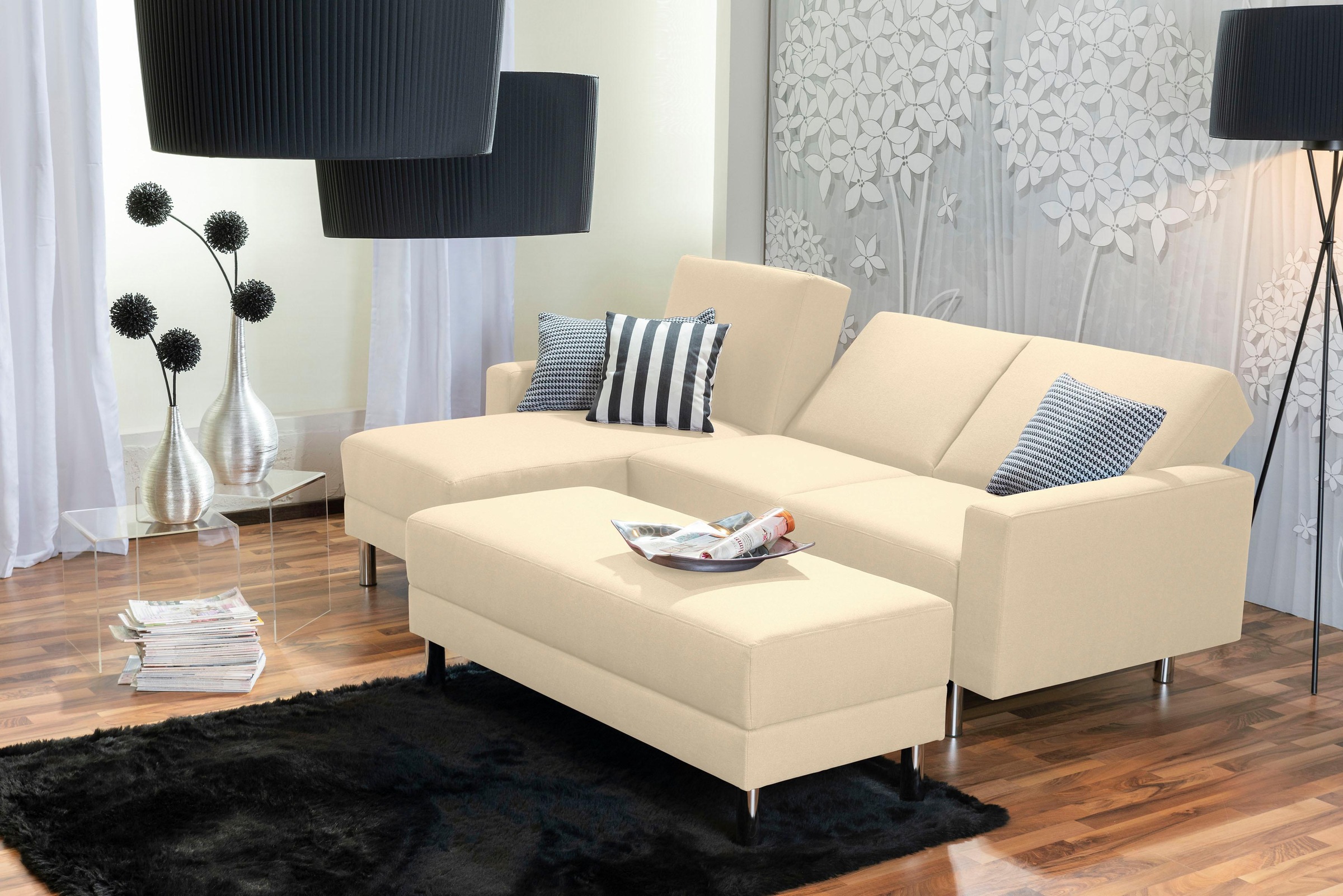 Max Winzer® Schlafsofa »Just Fresh«, mit Rückenverstellung, inklusive Stauraumhocker