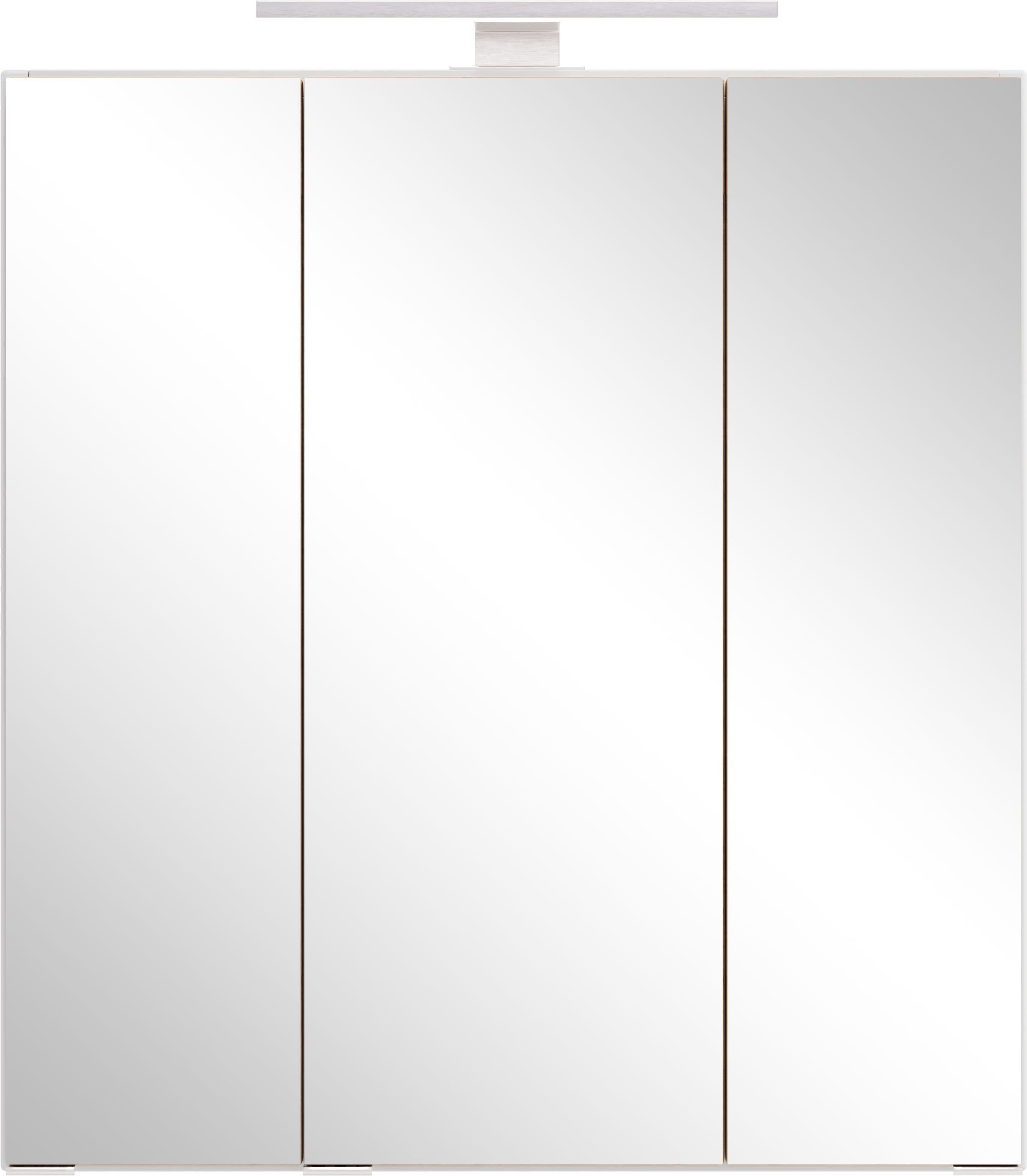 welltime Spiegelschrank "TRIENT, 3D-Spiegelschrank 60 cm, gedämpfte Scharniere" matt weiß/Wildeiche, gedämpfte Scharniere