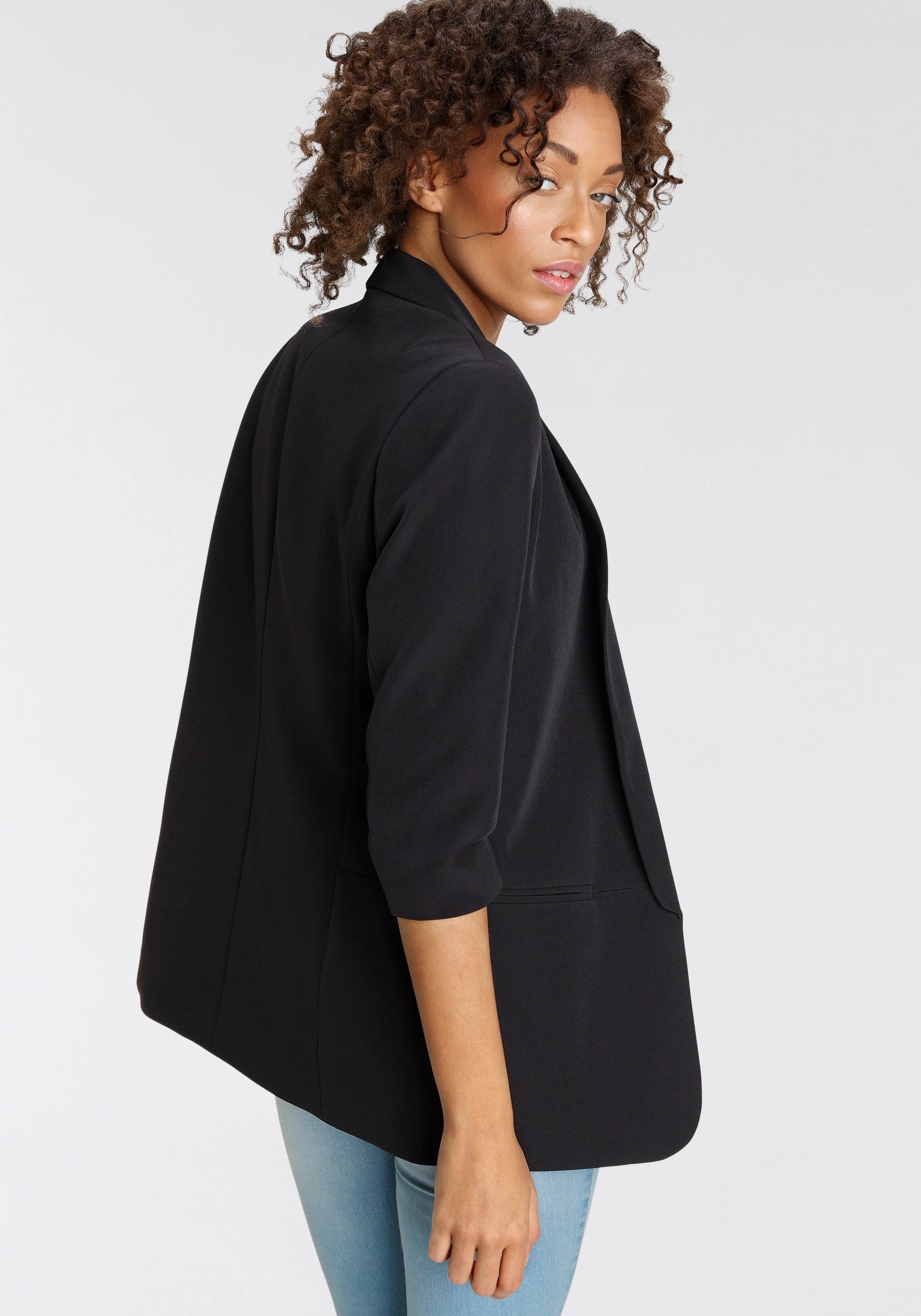 ONLY Kurzblazer "ONLELLA – Femininer Blazer mit 3/4-Ärmeln und Raffung", re günstig online kaufen