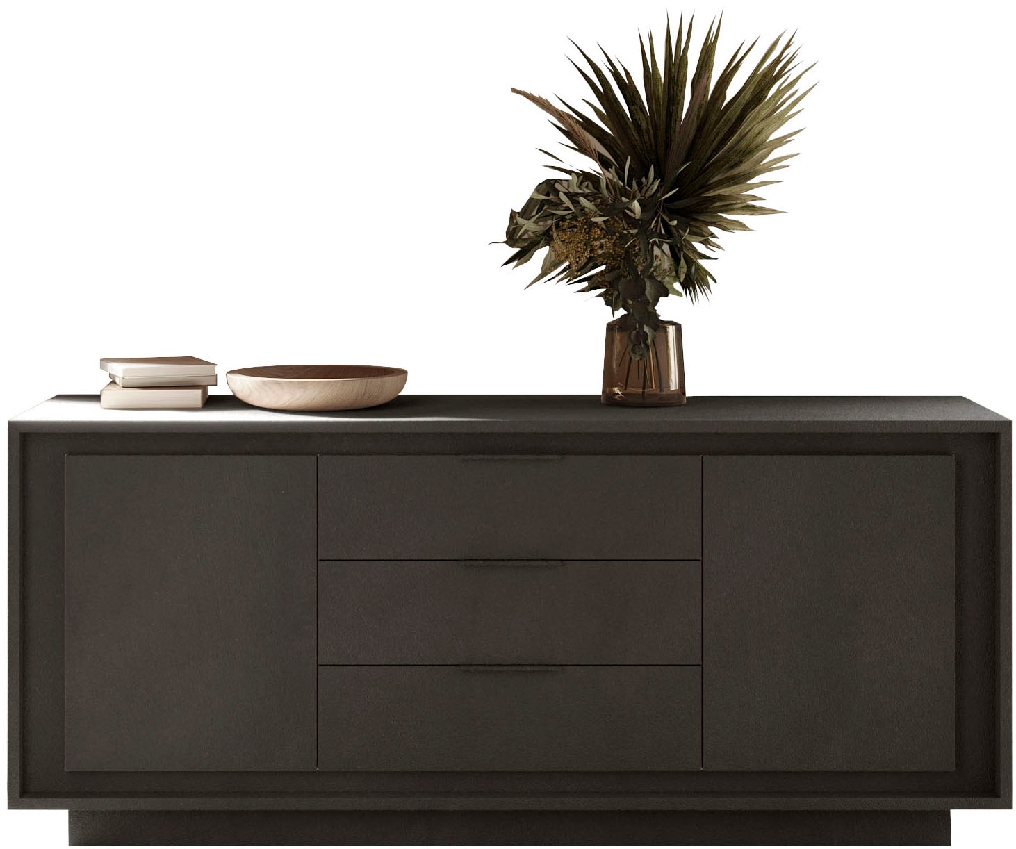 Home affaire Sideboard "Sky, B/T 180/50 cm, Kommode/Stauraumschrank, 2 Türen, 3 Schubkästen" Softclosing, Korpus & Front 22 mm stark, Rahmen-Optik, Metallgriffe
