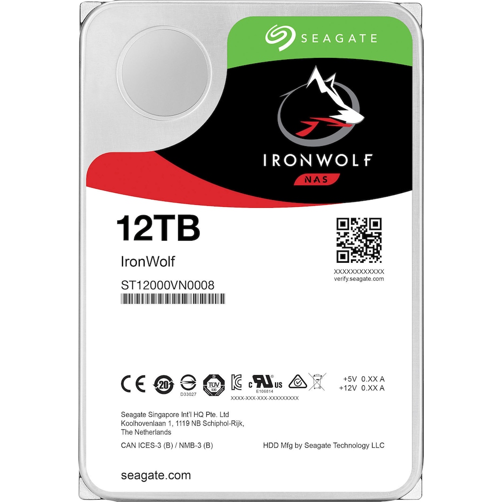 Seagate HDD-NAS-Festplatte »IronWolf«, 3,5 Zoll, Anschluss SATA