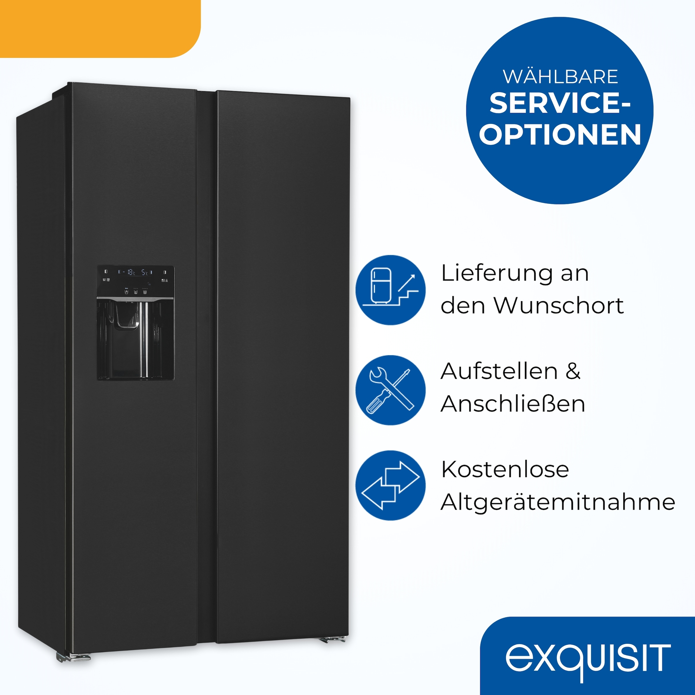 exquisit Side-by-Side SBS520-CF-040E inoxlook-az »SBS520-CF-040E inoxlook-az« 177,5 cm hoch 91 cm breit