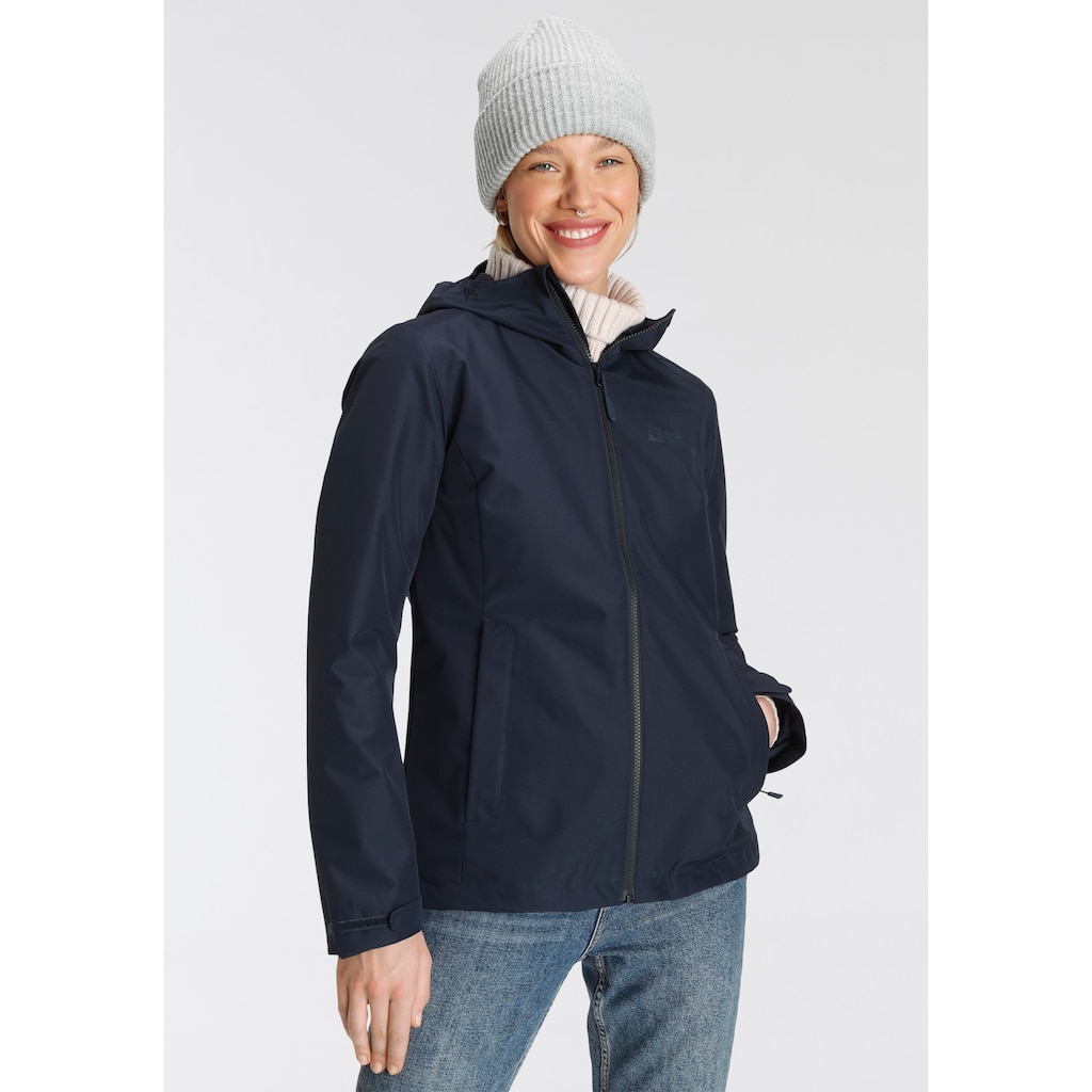 Jack Wolfskin Funktionsjacke »FARWOOD JKT W«, mit Kapuze, Wasserabweisend & Atmungsaktiv & Winddicht