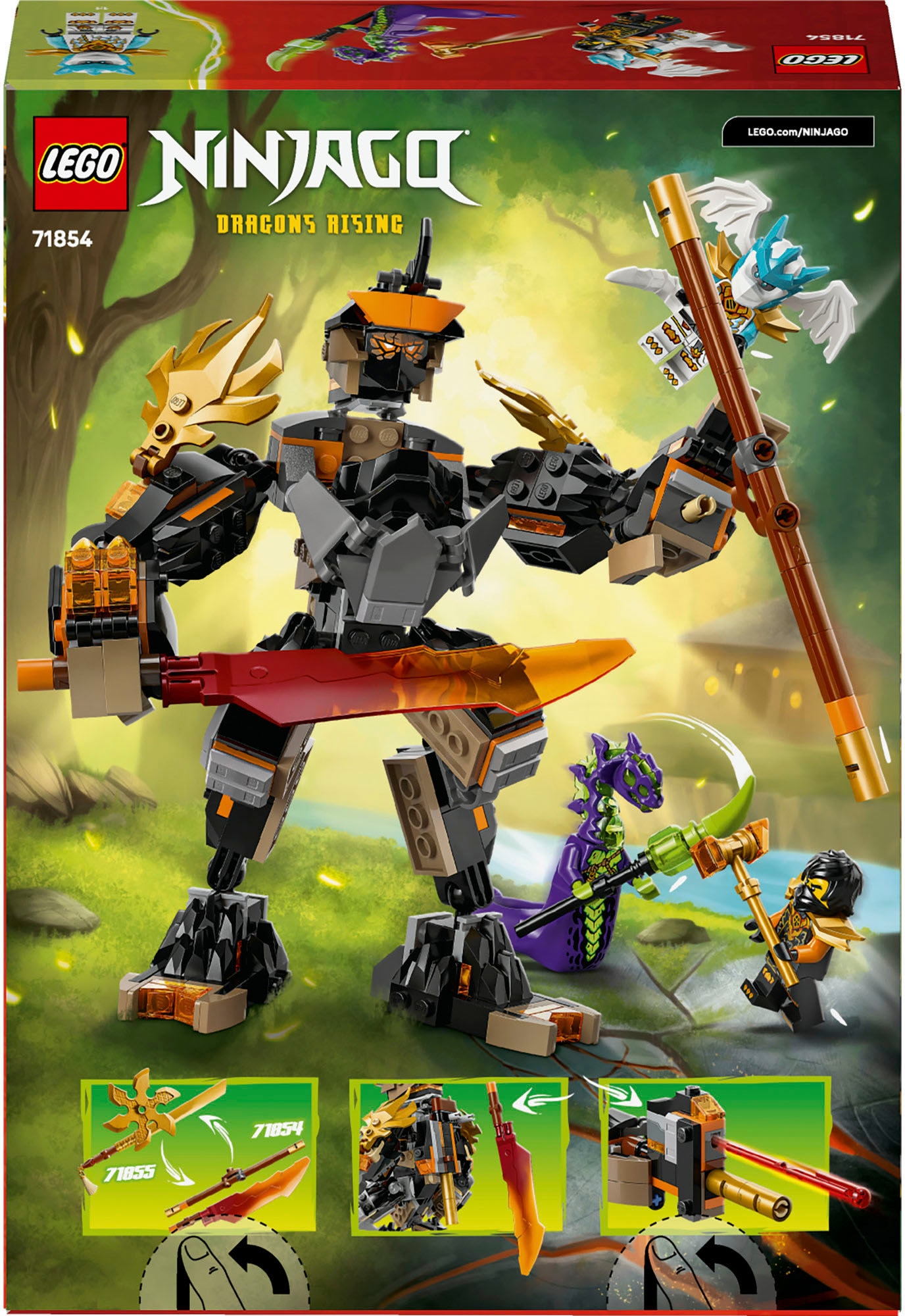 LEGO® Konstruktionsspielsteine »Coles Action-Mech und Drachen-Zane (71854), LEGO Ninjago« Made in Europe