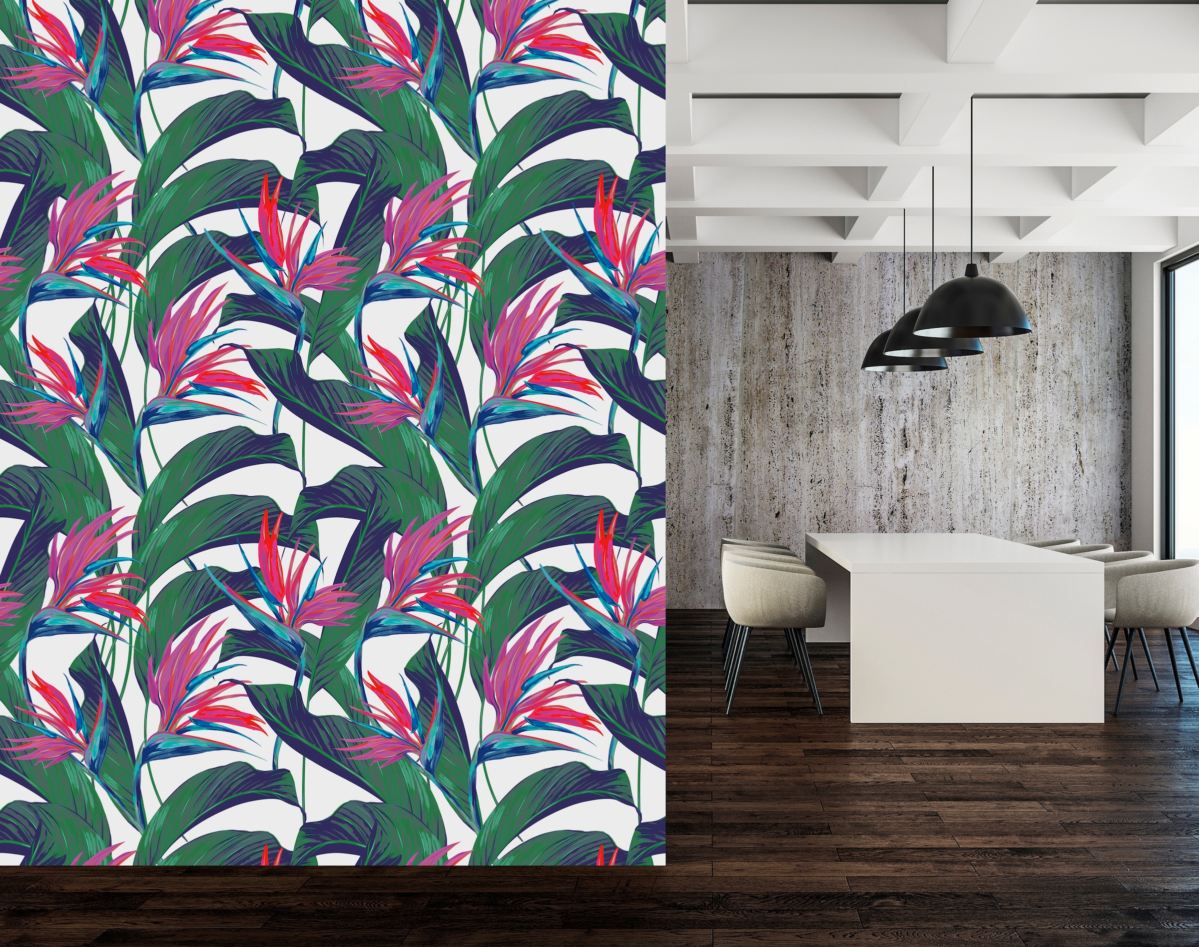 queence Vinyltapete »Ilana« Motiv | bedruckt | botanisch | geblümt | gemustert | natürlich glatt 90x250cm, selbstklebend, kinderleichte Anbringung, , Sticker