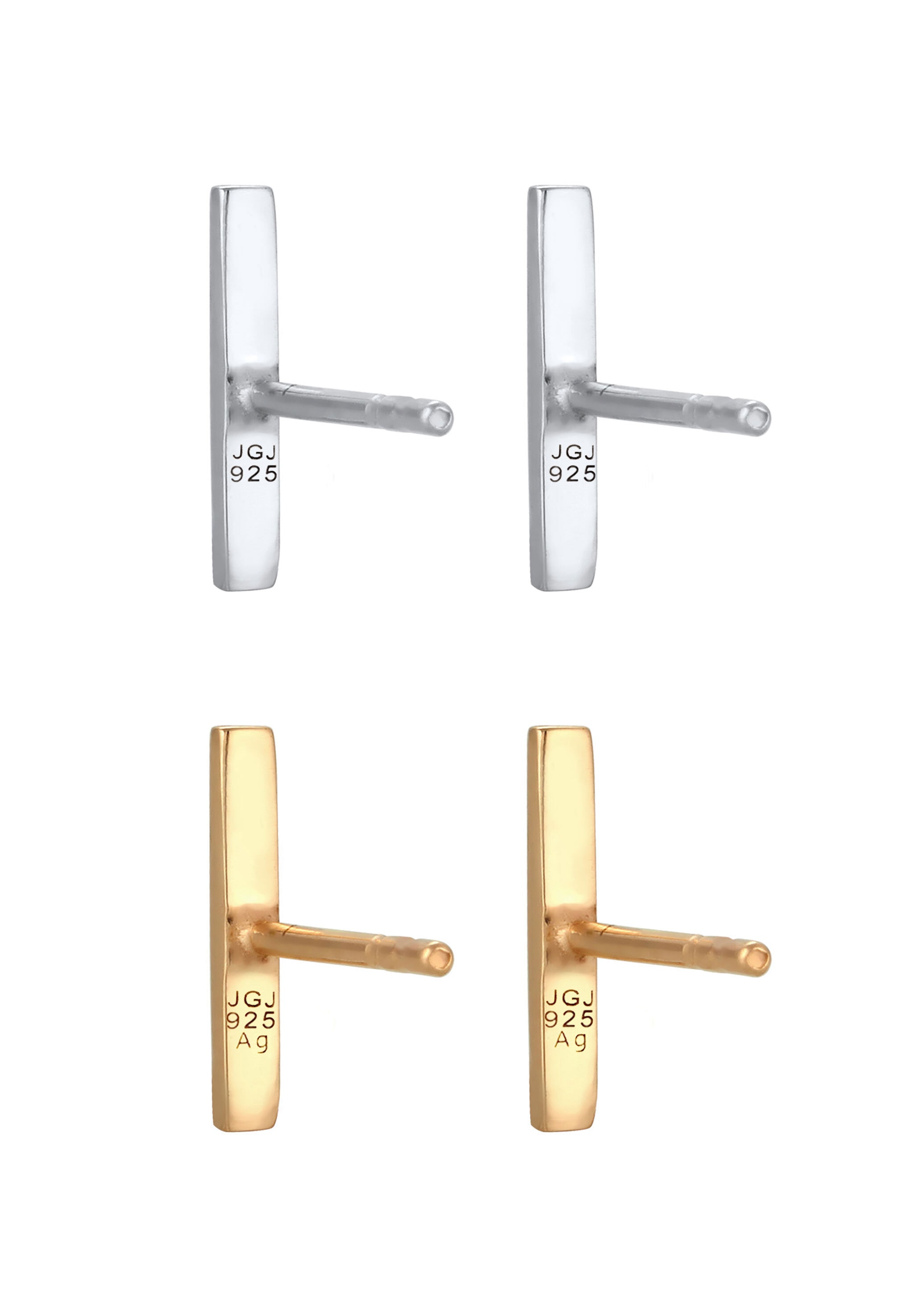 Elli Ohrring-Set »Ohrstecker Stab 2er Set 925 Sterling Silber Bicolor«