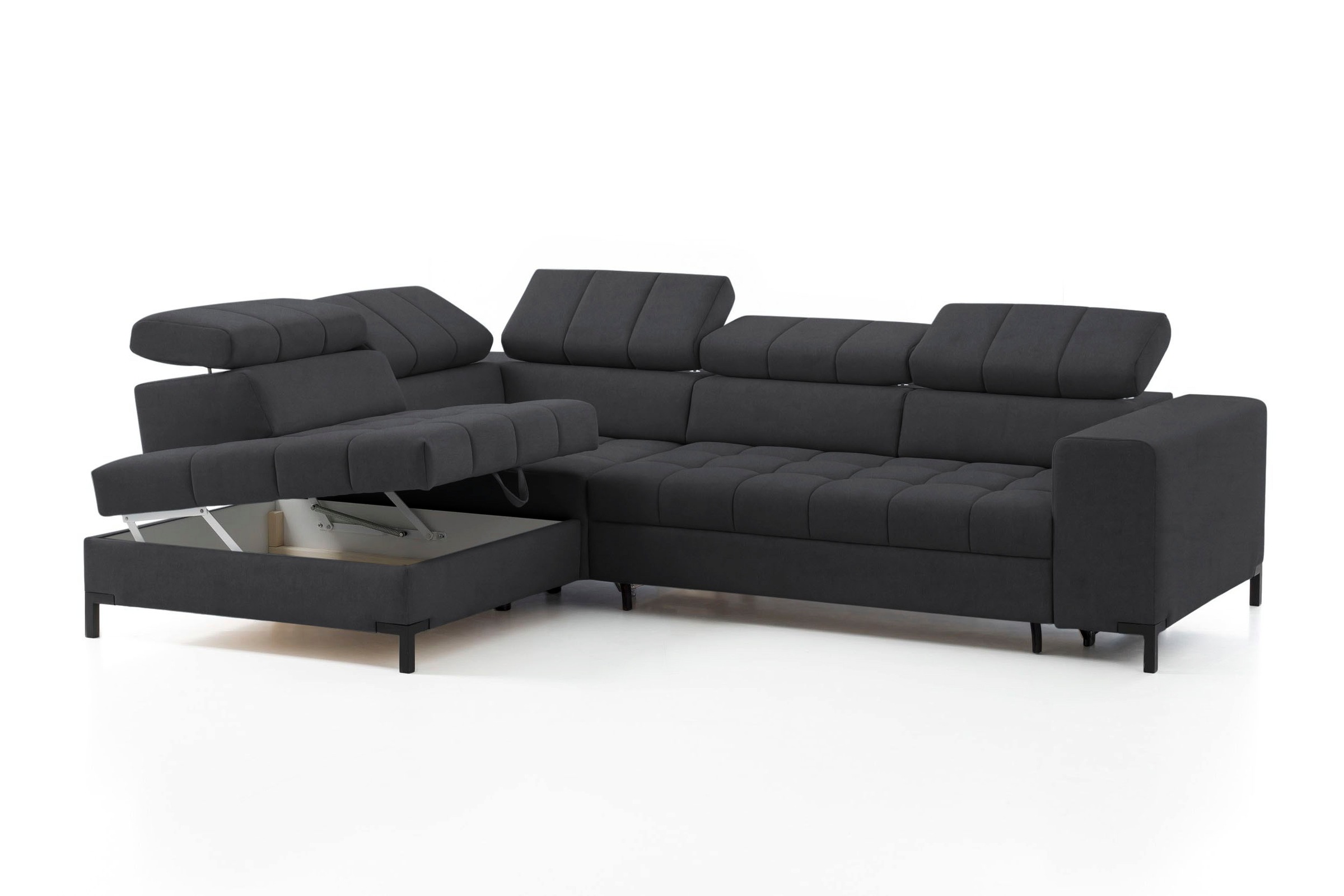 exxpo - sofa fashion Ecksofa »Bocco, hochwertige Verarbeitung, toller Sitzkomfort, bequem, L-Form«, wahlweise mit Bettfunktion u. Bettkasten, inkl. Kopfteilverstellung