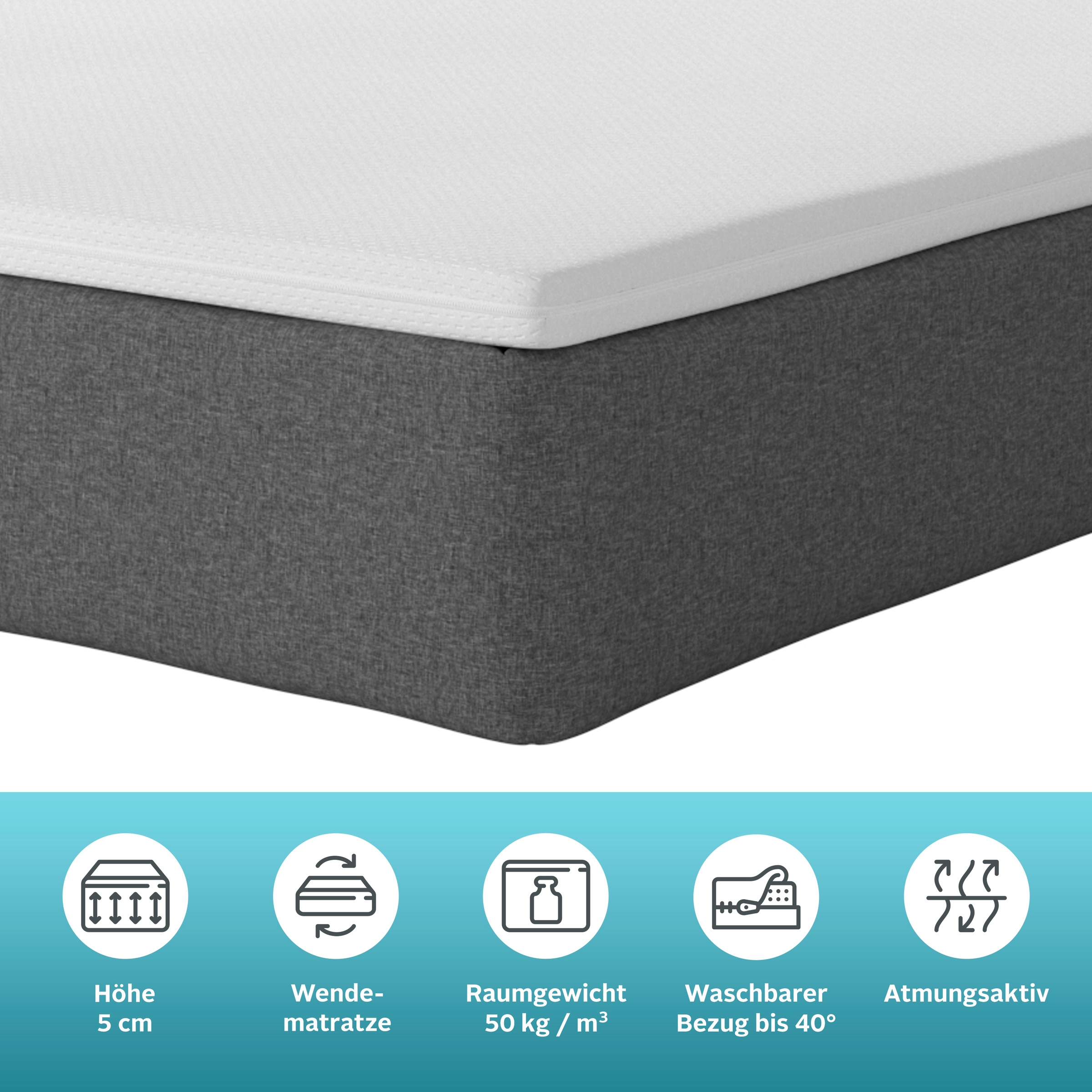 Thumbnail - OTTO home Topper "Queens, für Matratzen & Boxspringbetten in 90x200 und weiteren Größen" Visco-Topper mit feuchtigkeitsr...