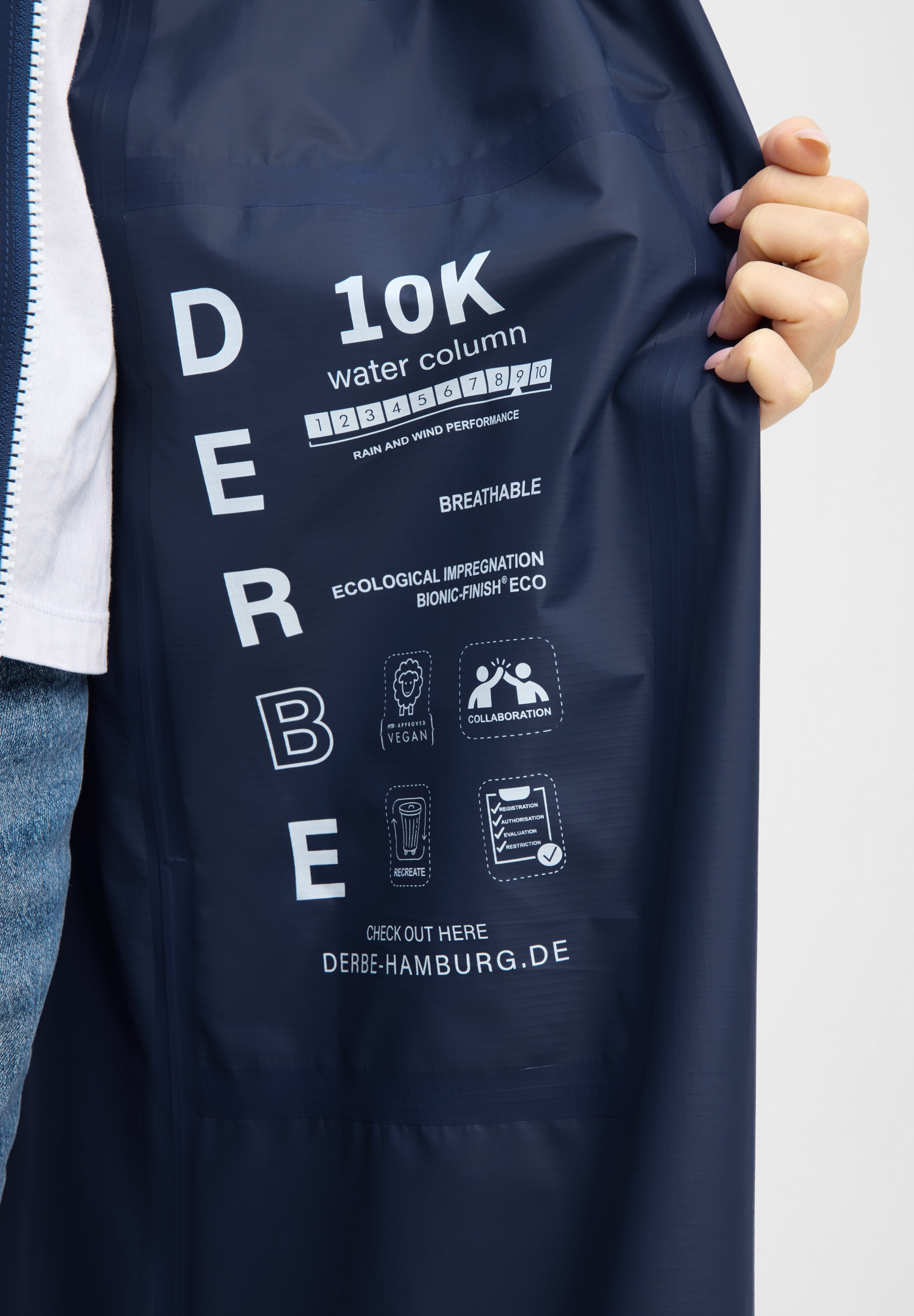 Derbe Regenmantel »Kapby« 2-Wege-Reißverschluss, wasserabweisend, winddicht, Kapuze