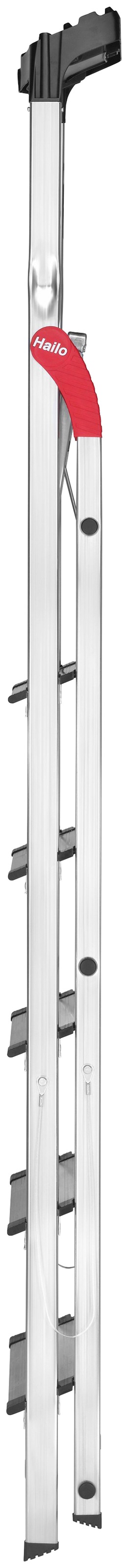 Stehleiter HAILO "L80 ComfortLine", grau (aluminiumfarben), B:50cm H:208cm L:14cm, Aluminium, Leitern, Alu-Sicherheits-Stehleiter 6 Stufen 10