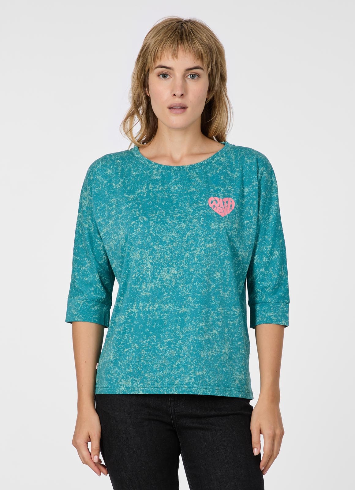 Ragwear 3/4-Arm-Shirt »SHIMONA PRINT« Bequemer Fit mit Herz-Print und ausgewaschener Optik