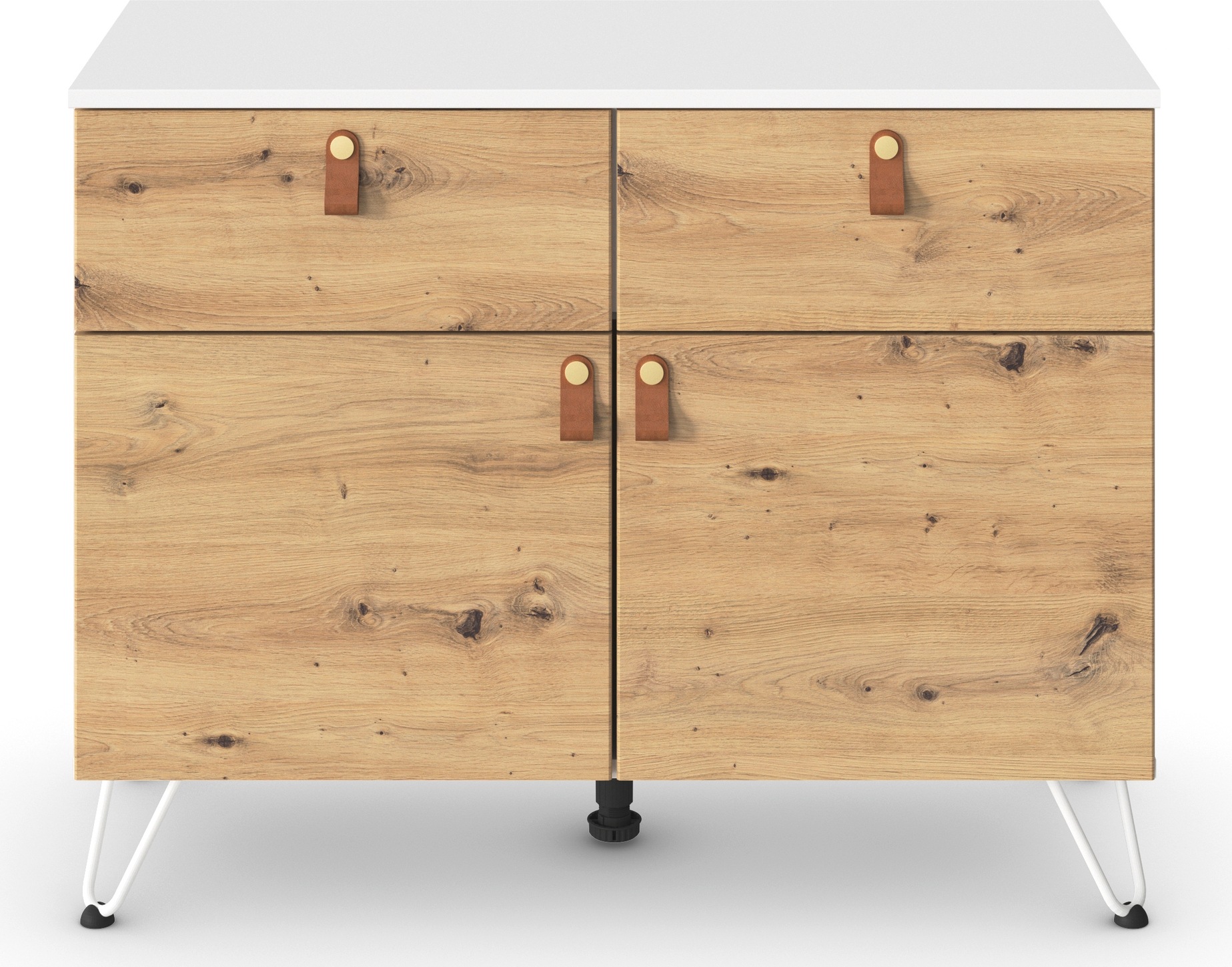 rauch Kombikommode »Homey by Aditio«, mit Grifflaschen in Leder, 2 Schubladen mit Softclose-Funktion