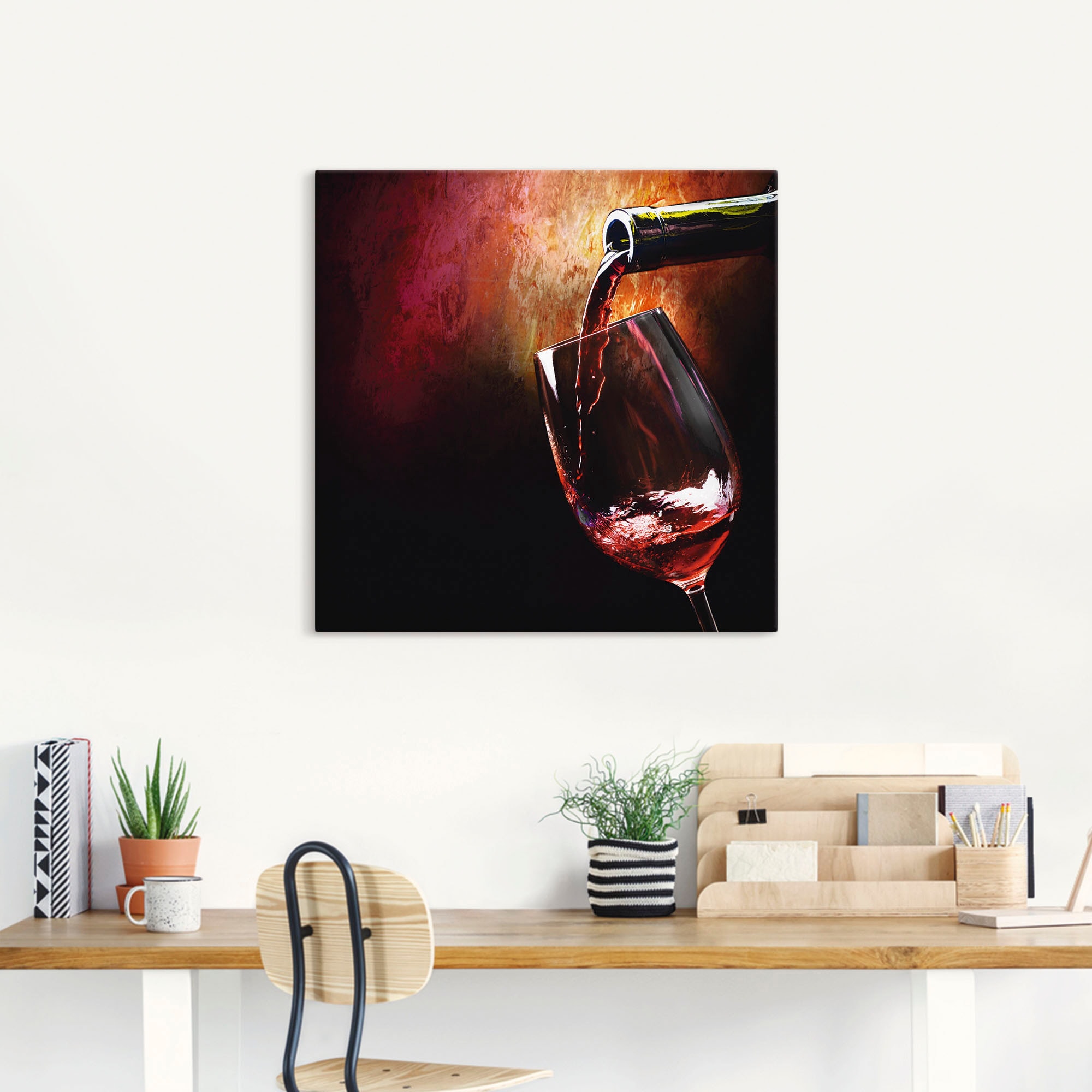 Artland Leinwandbild "Wein - Rotwein" Getränke 1 Stk. tlg. auf Holzrahmen g günstig online kaufen