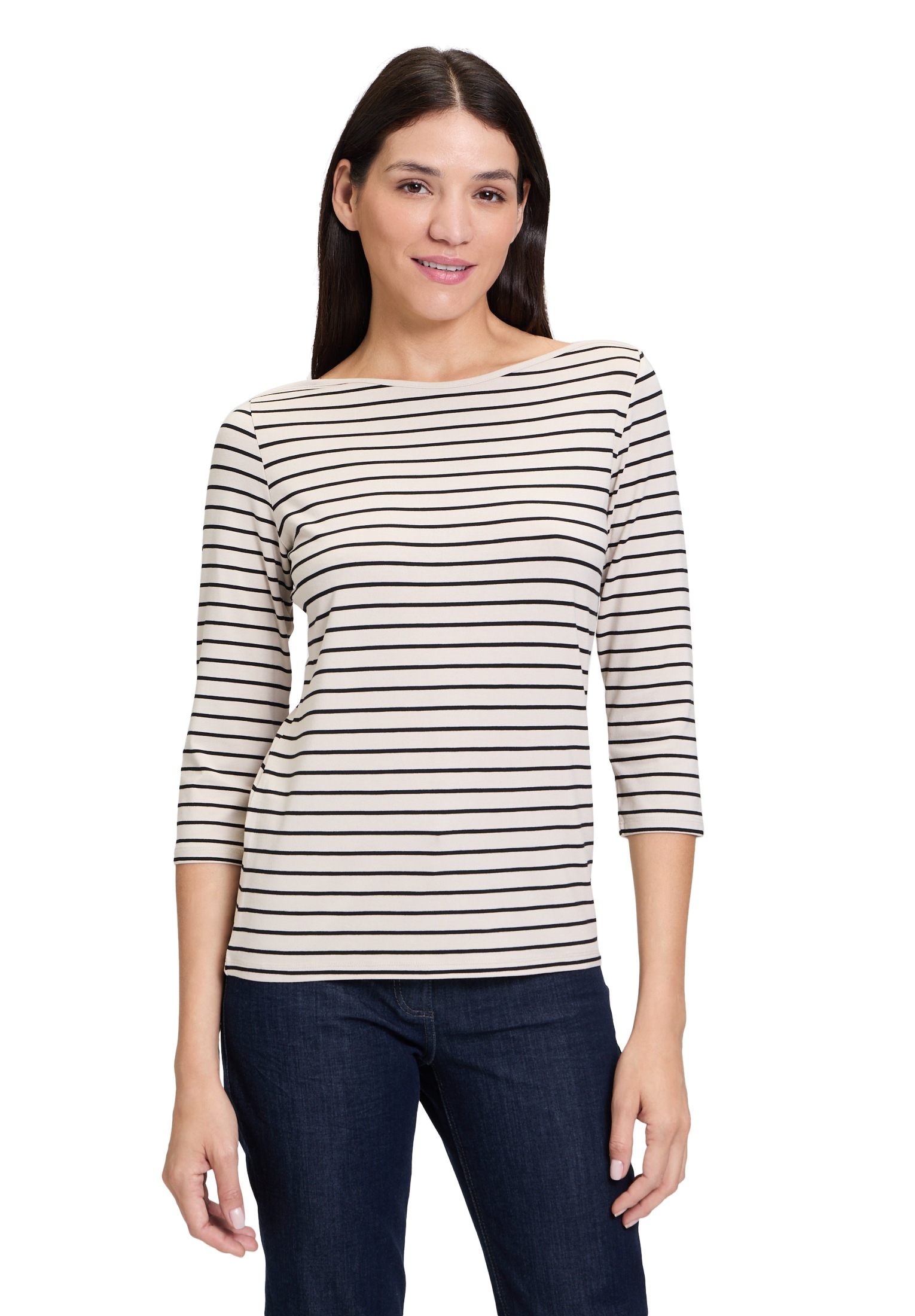 Betty Barclay 3/4-Arm-Shirt "Betty Barclay Ringelshirt mit U-Boot-Ausschnitt", Blende