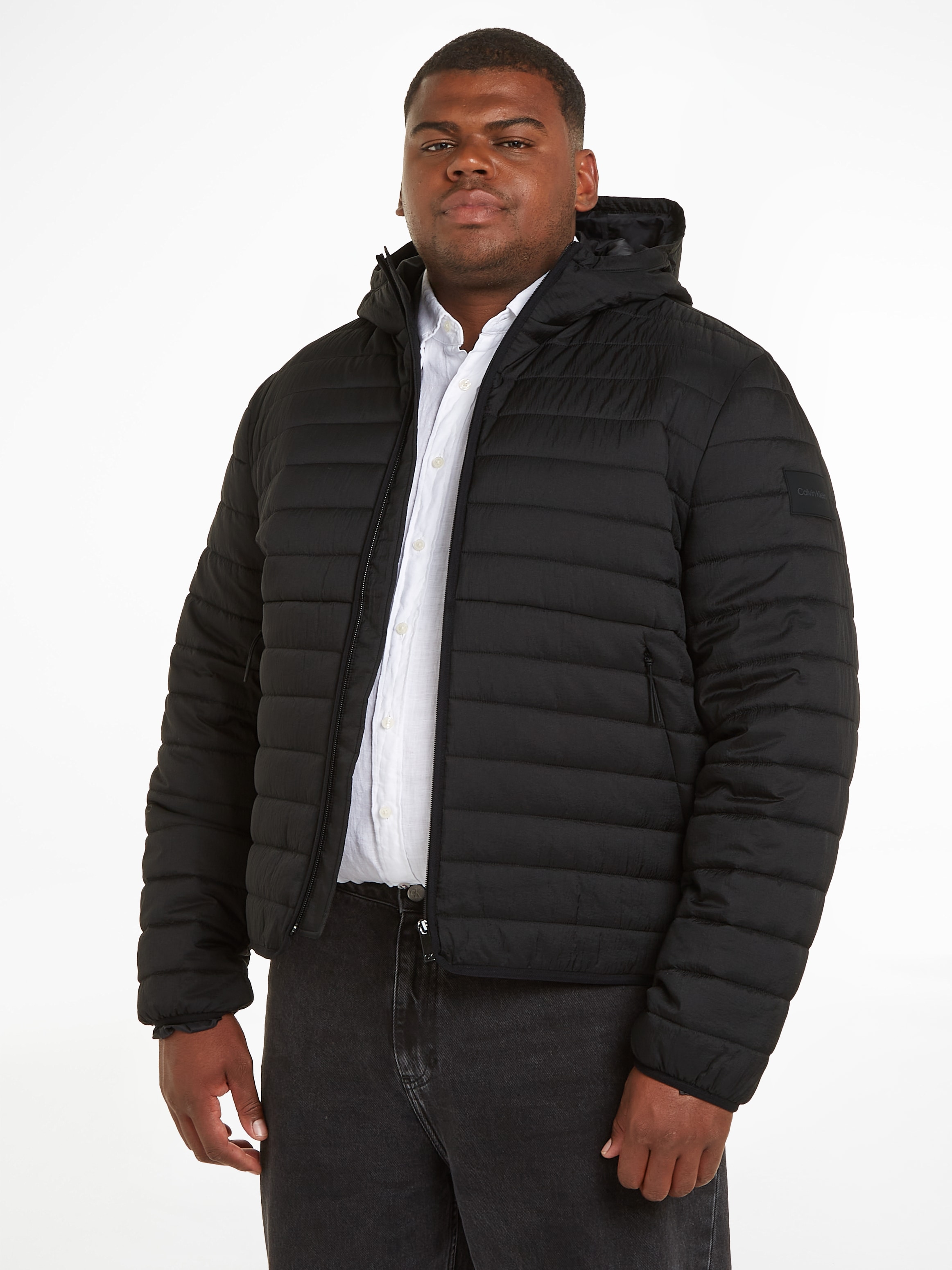 Calvin Klein Big&Tall Steppjacke "BT QUILTED CRINKLE JACKET HOOD", mit Kapuze