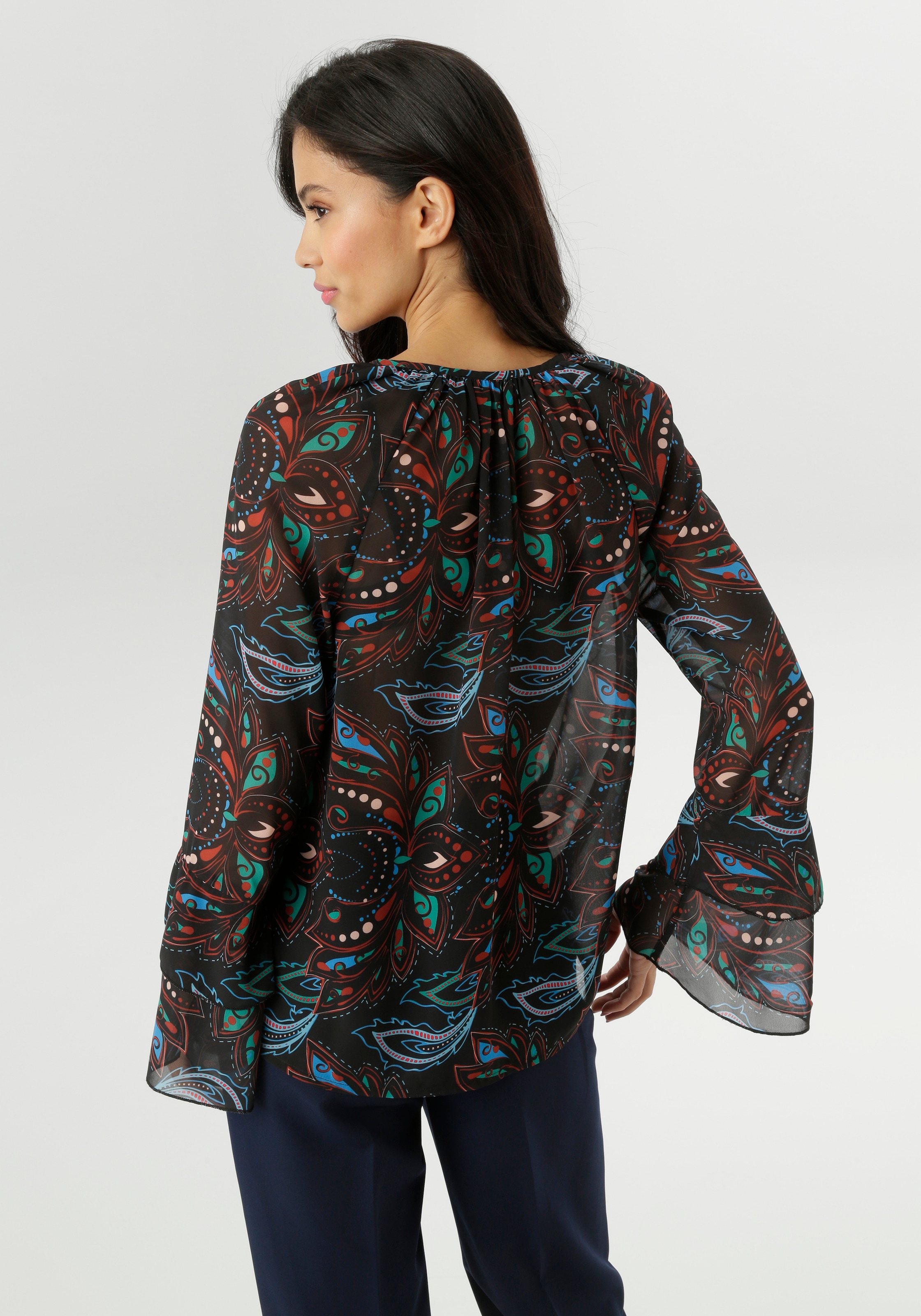 Aniston SELECTED Chiffonbluse, aus leicht transparente Chiffon - NEUE KOLLEKTION