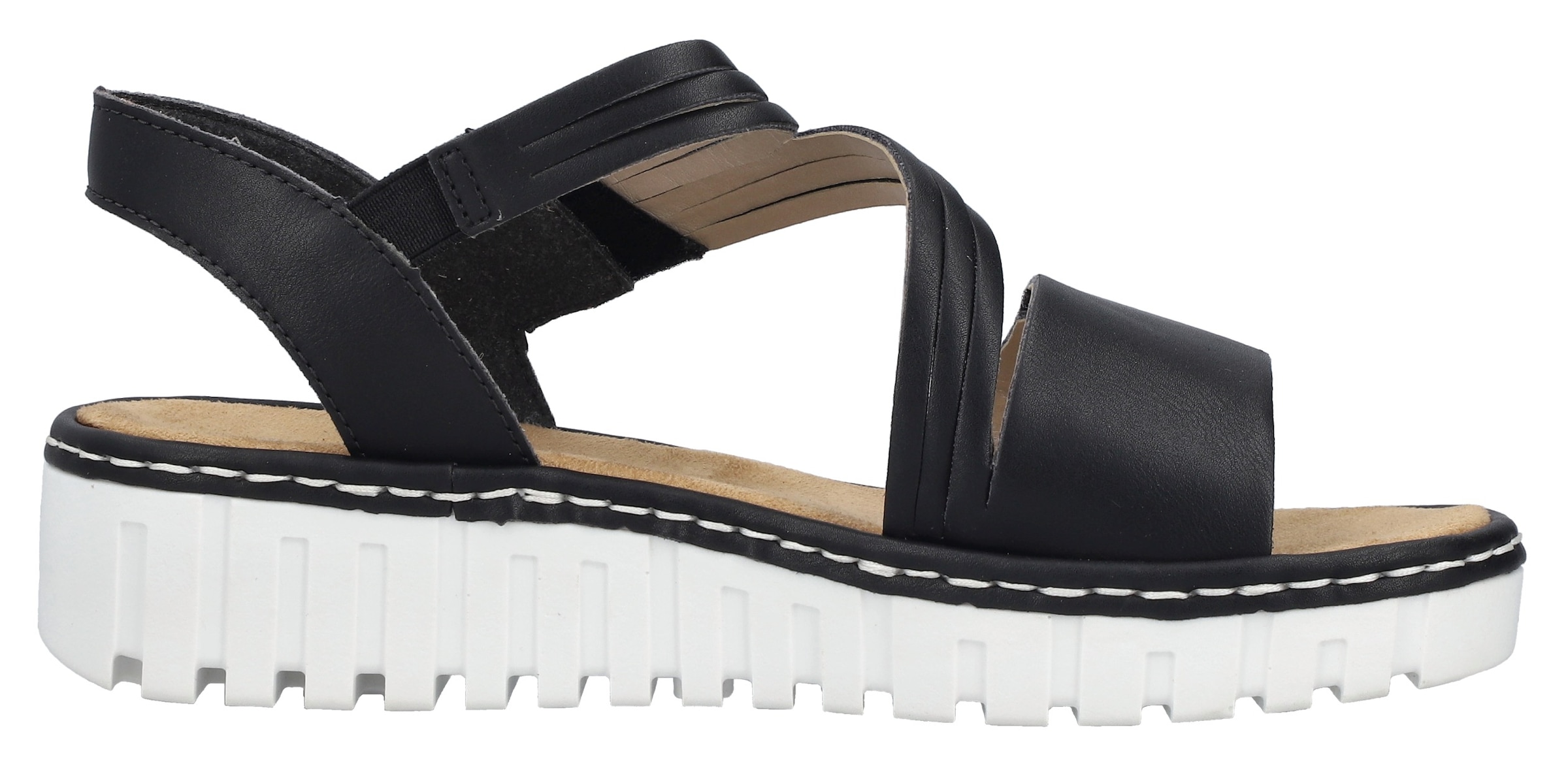Rieker Plateausandale, Sommerschuh, Sandalette, Keilabsatz, mit Klettriemchen