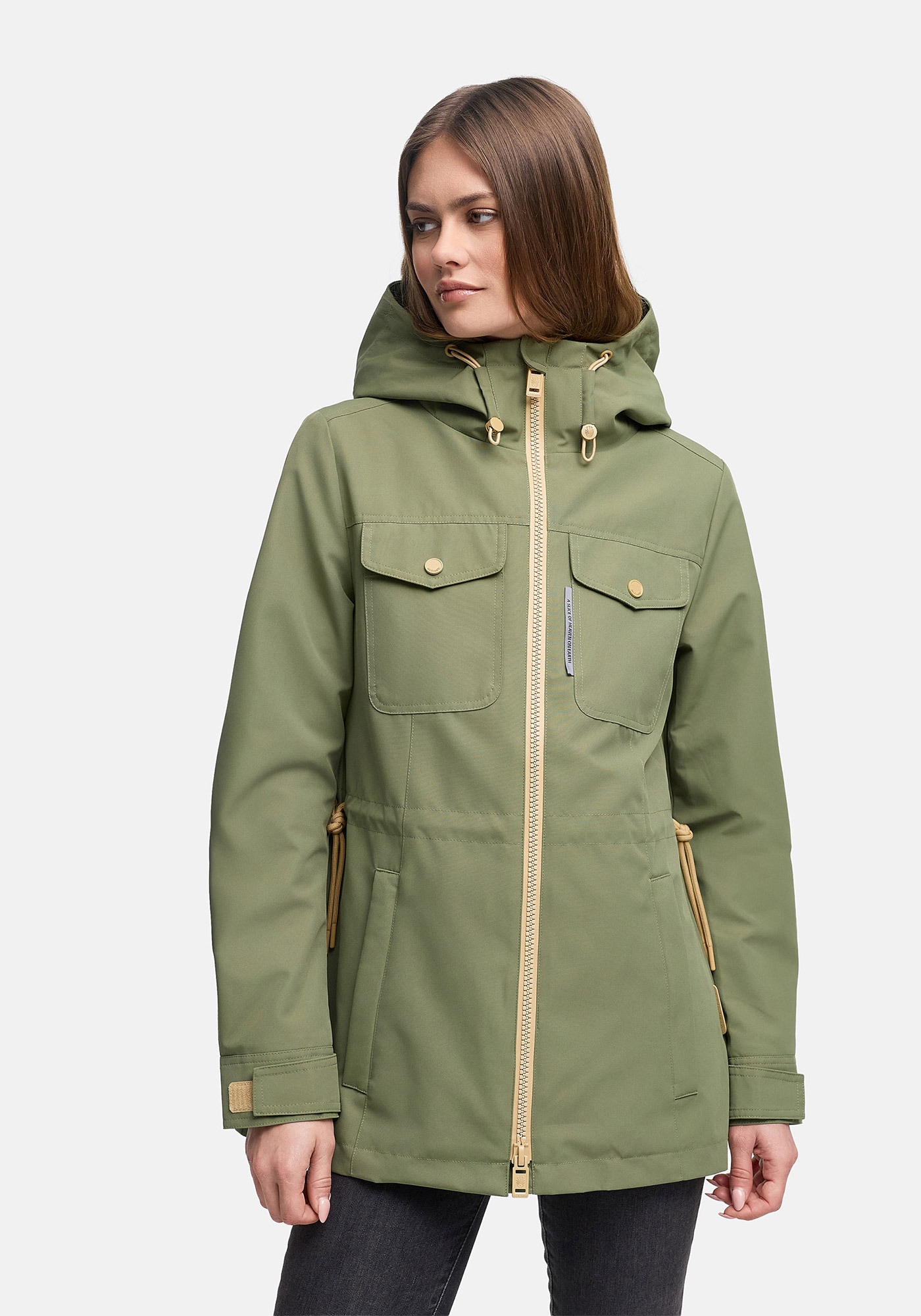 Marikoo "Sohaa" Leichte Outdoorjacke mit Kapuze und Kordelzug