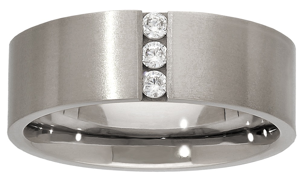 TITANIA Fingerring »Titanring« mit Zirkonia