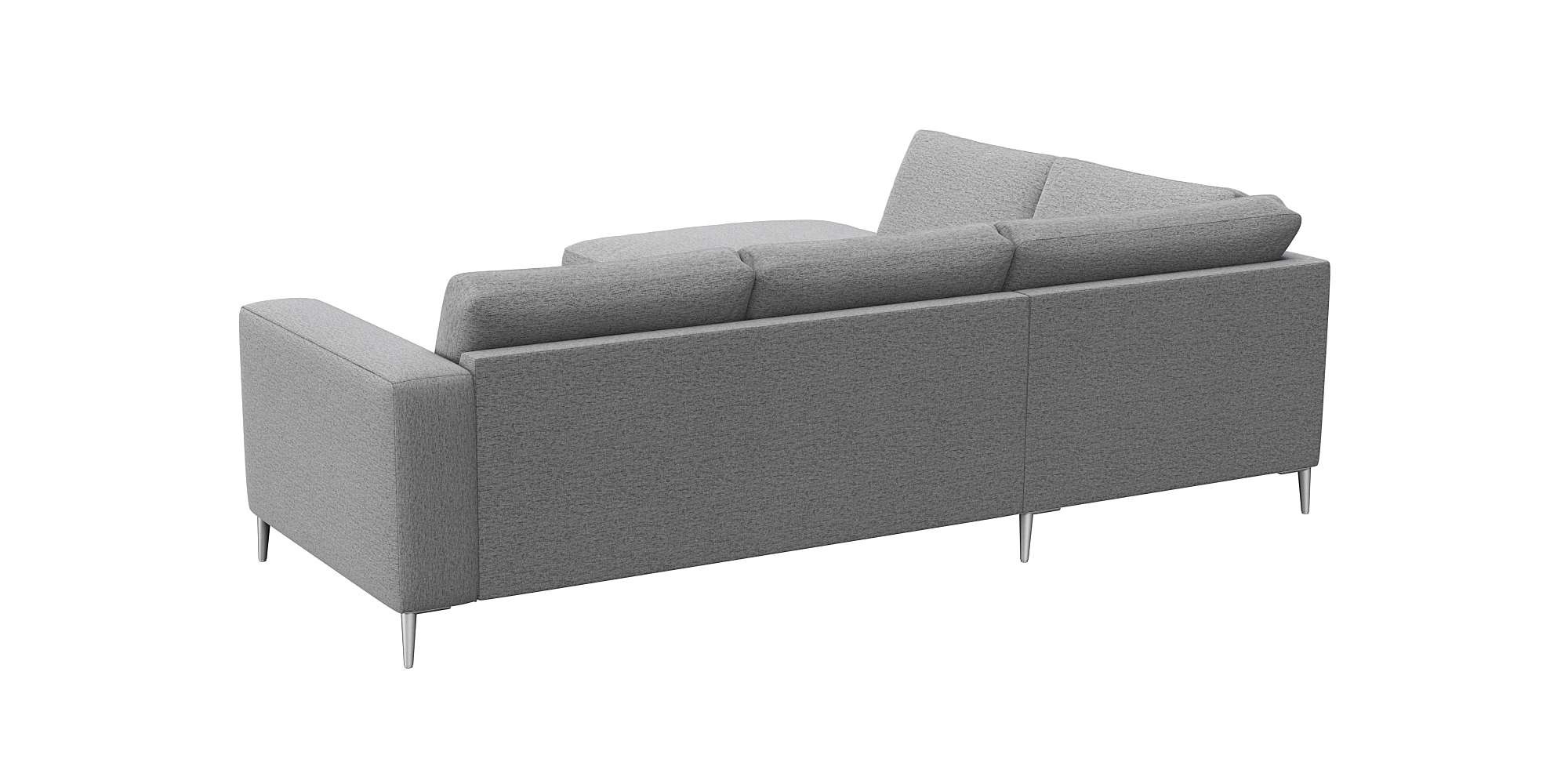 FLEXLUX Ecksofa »Fiore, L-Form«, breite Armlehnen, Füße alufarben, B/T 241/225 cm, Kaltschaum im Sitz