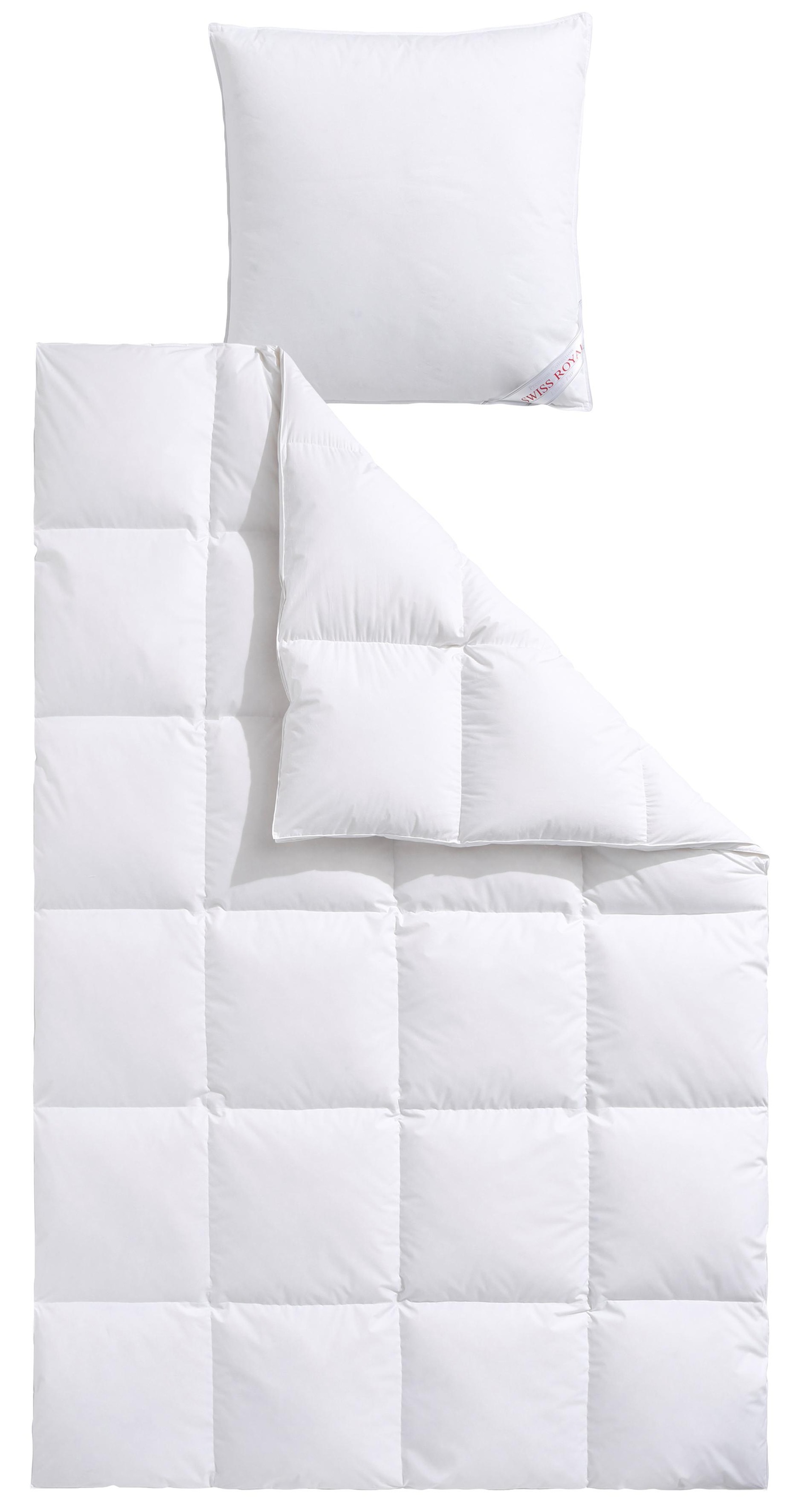 Haeussling Daunenbettdecke + Kopfkissen »Swiss Royal«, (Spar-Set), Bettdecken-Set mit Kopfkissen, 135x200 oder 155x220 cm, Sommer, Winter