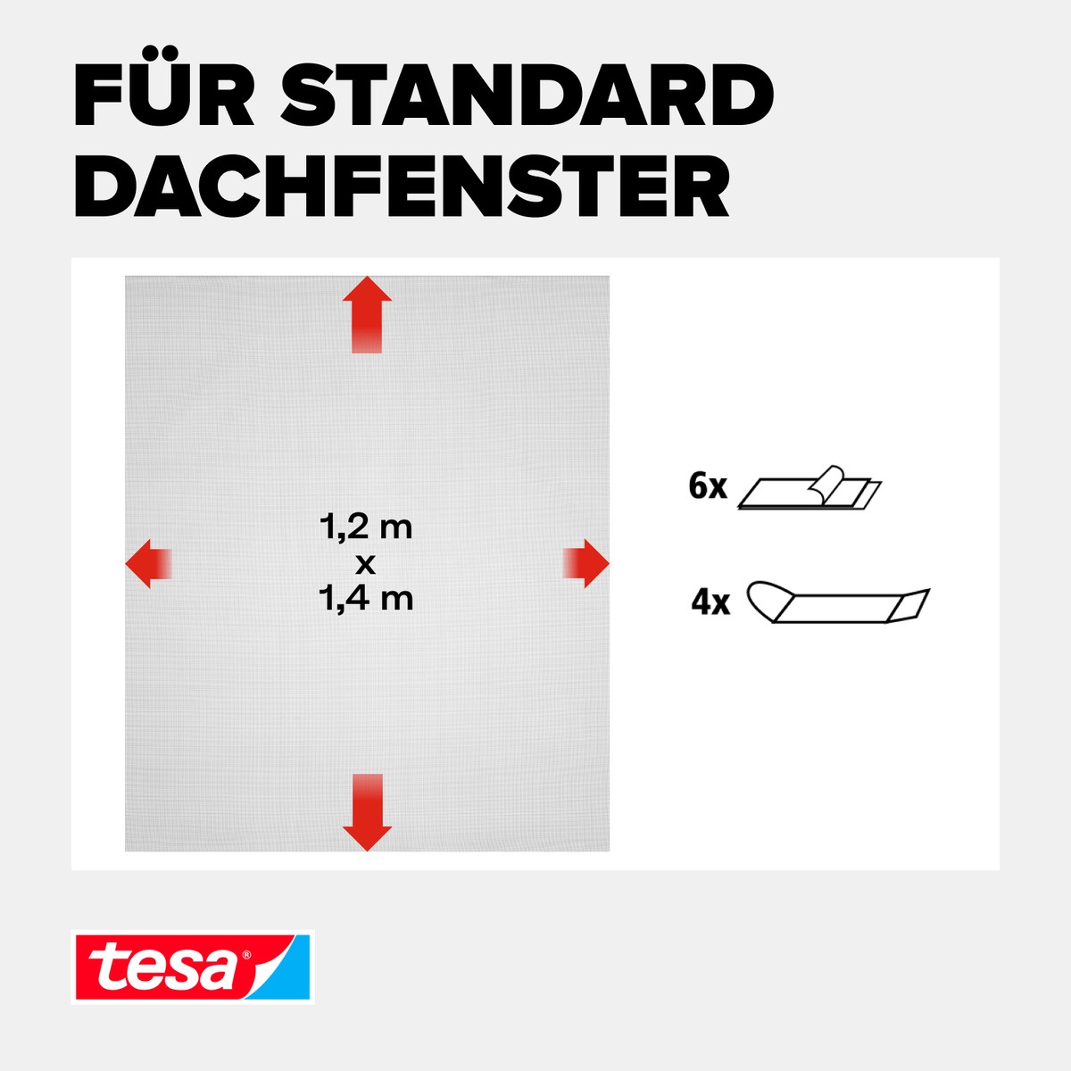 tesa Insektenschutz-Fensterrahmen »Insect Stop Comfort Fliegengitter für Fenster - 1,2 m : 1,4 m«, Insektenschutzgitter -Fliegenetz ohne Bohren- zuschneidbar -anthrazit
