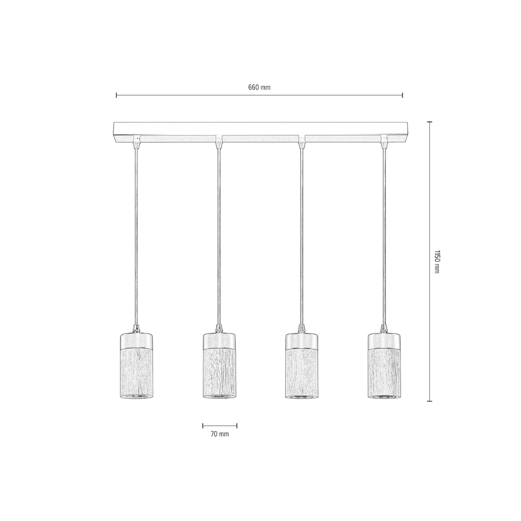 BRITOP LIGHTING Pendelleuchte »ANNICK«, 4 flammig-flammig