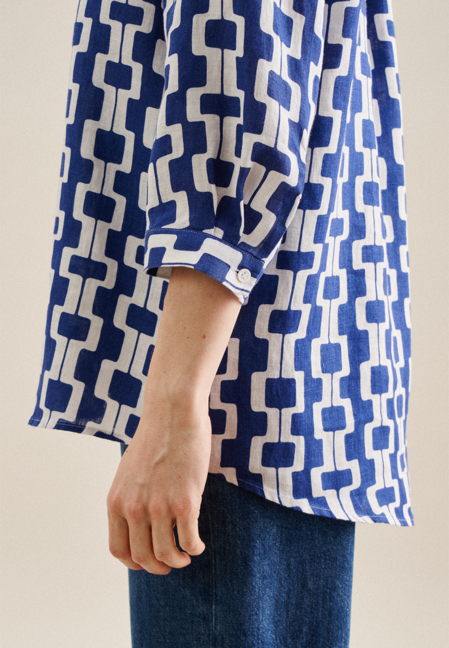 seidensticker Klassische Bluse »Schwarze Rose«, Tunika Kettenprint