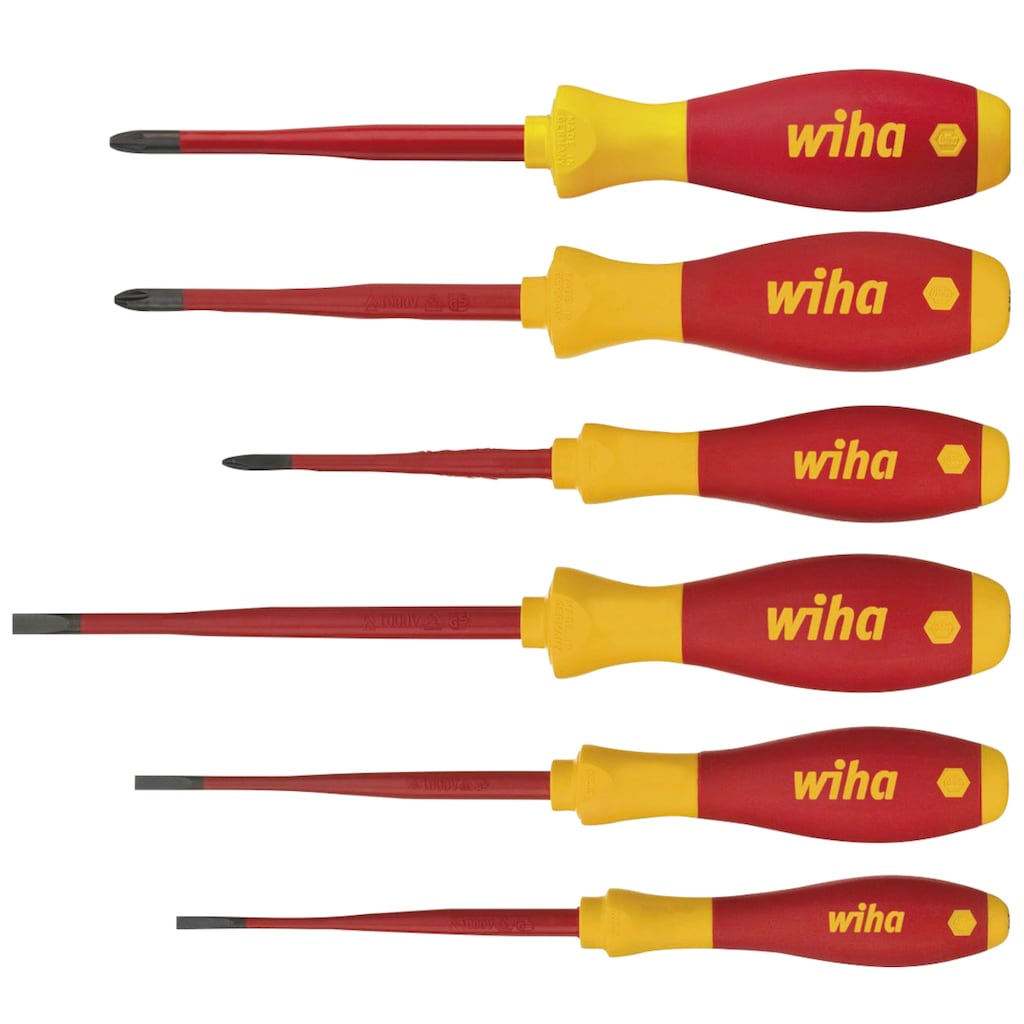 Wiha Schraubendreher »SoftFinish® electric slimFix (38362)«, (Set, 6 St.)