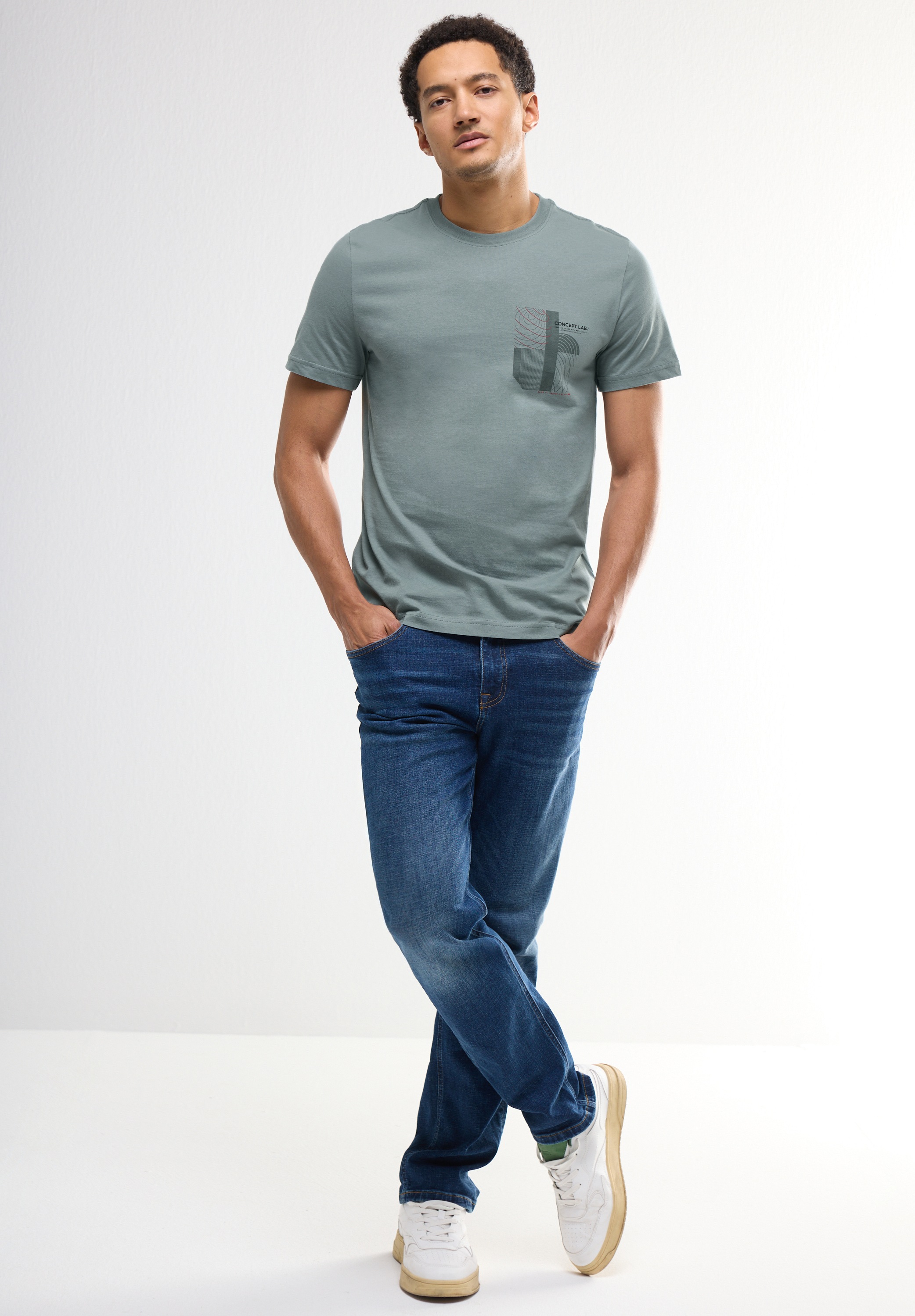 STREET ONE MEN T-Shirt mit Rundhalsausschnitt