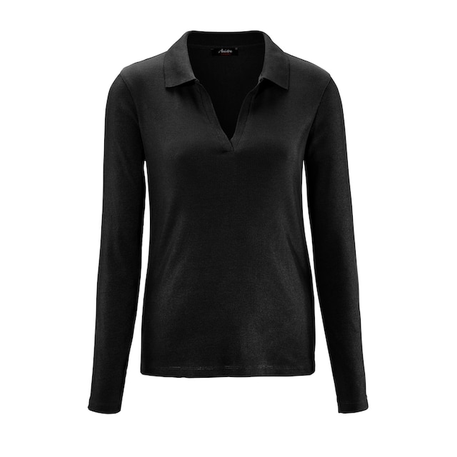 Aniston CASUAL Langarmshirt, mit Polokragen für bestellen | BAUR | Rundhalsshirts