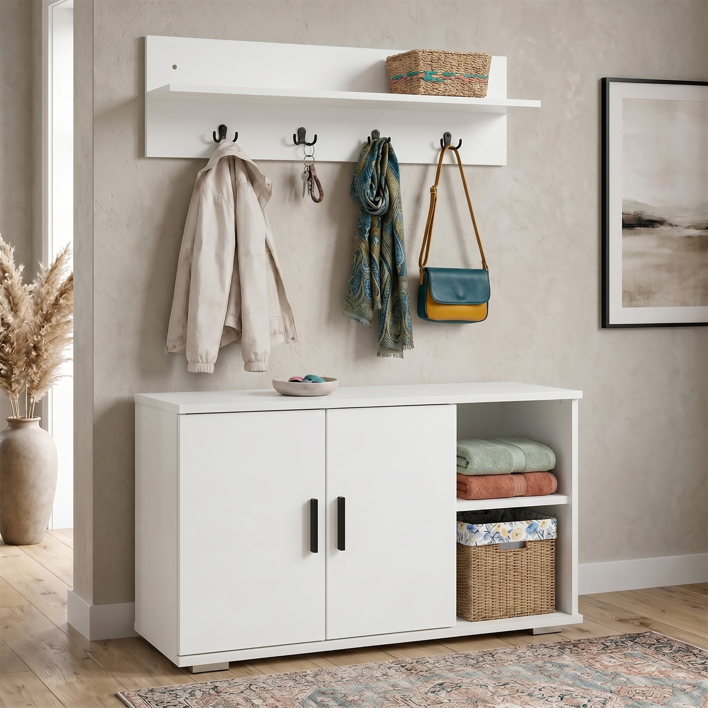 VCM Garderobenschrank »Diele Garderoben Set Schuhschrank Sitzbank Gados L« 2 Stk. tlg.