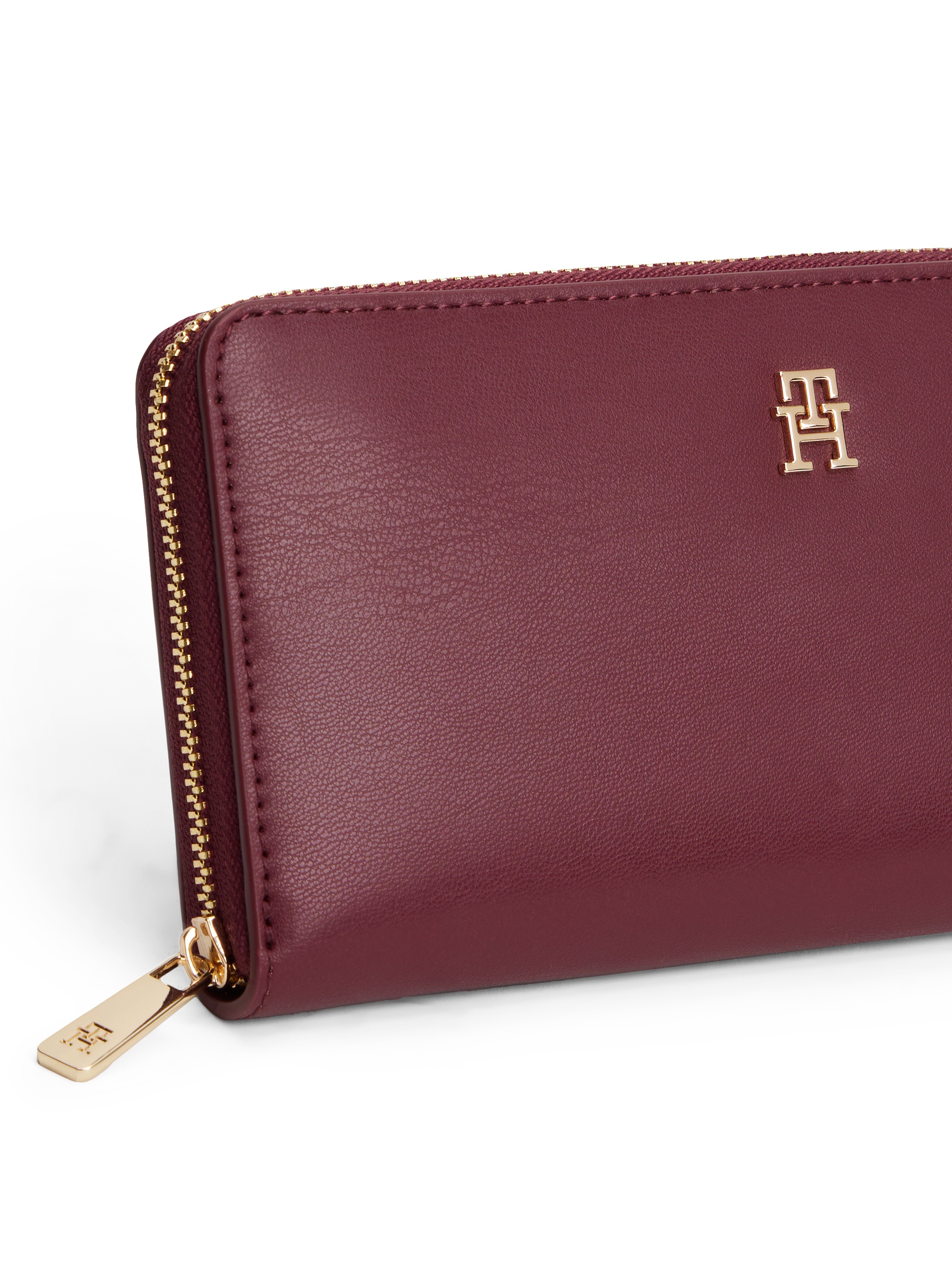 Tommy Hilfiger Geldbörse »TH ICON LRG ZA«, Damen Geldbeutel, Portemonnaie mit edlem TH-Logoelement