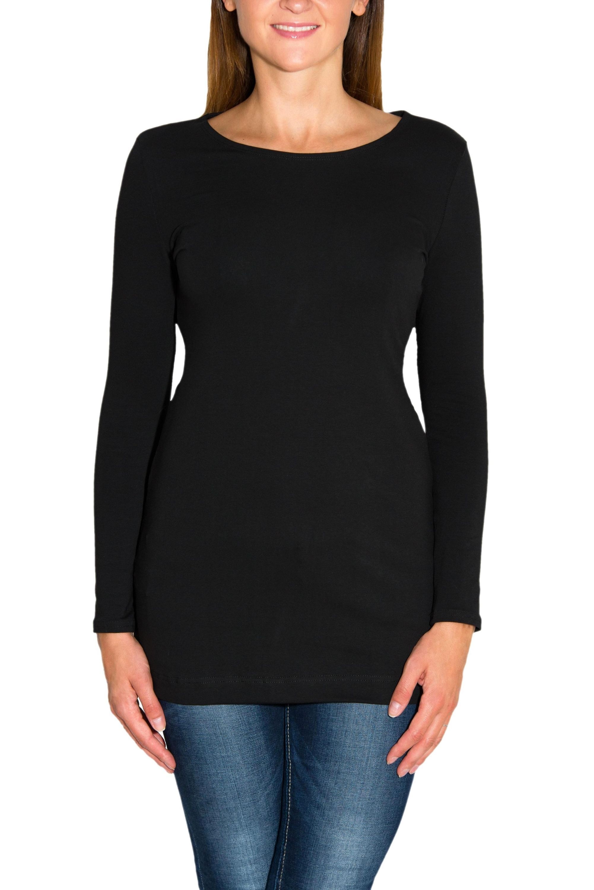 ALKATO Langarmshirt "Damenshirt Alkato Damen Langarm Longshirt Langarmshirt"