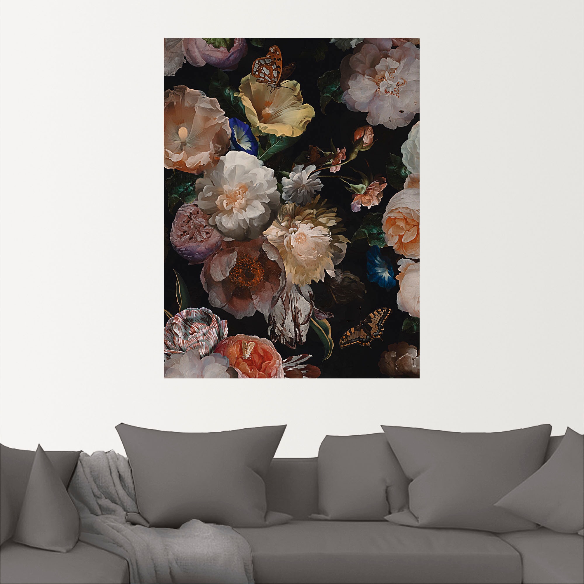 Leinwandbild, »Antike St.), oder in Alubild, Holländische Wandbild versch. Blumen«, (1 | BAUR Artland Größen Blumenbilder, kaufen Wandaufkleber als Poster