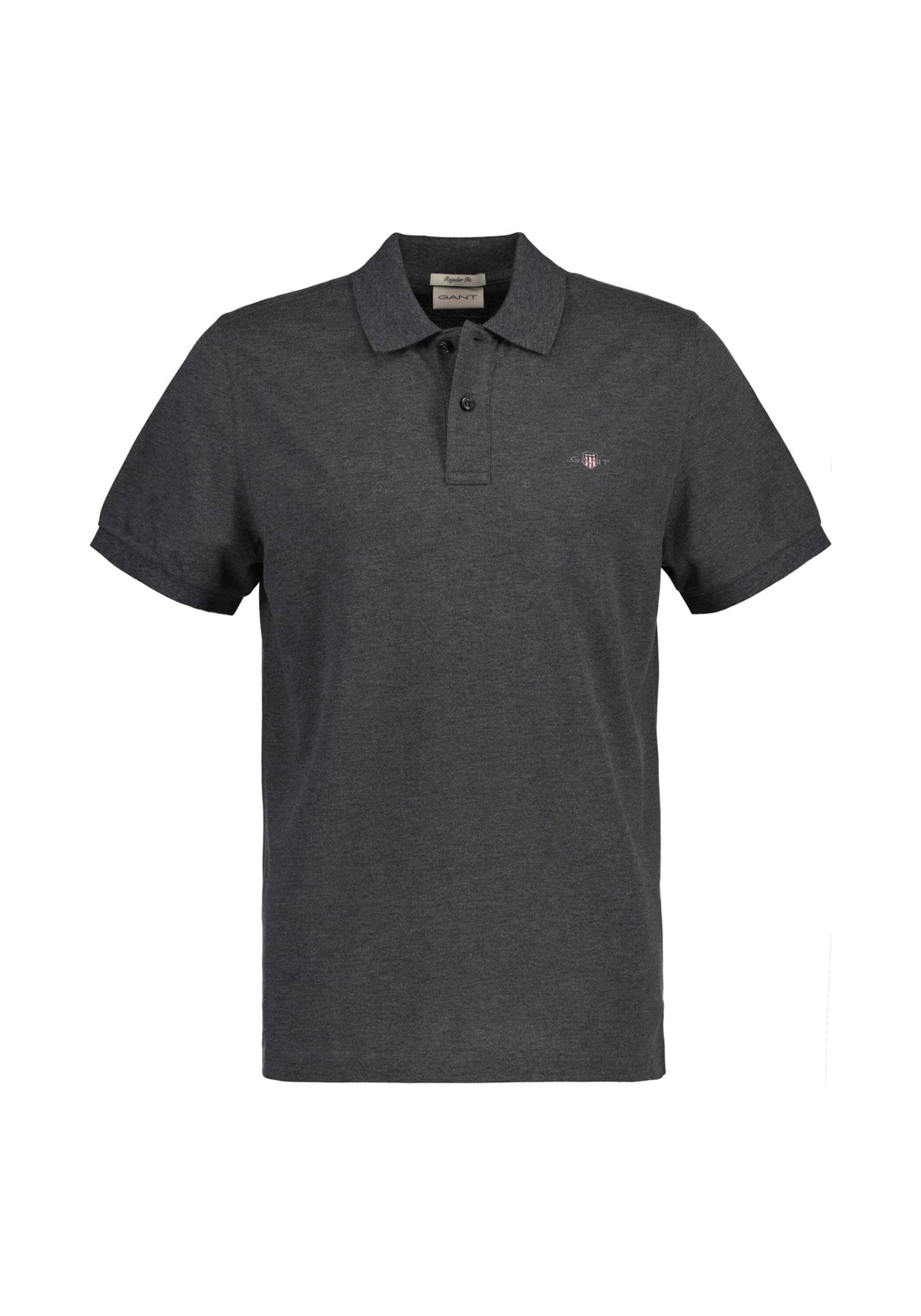 Poloshirt GANT "Poloshirt Regular Shield Pique Polo 1er Pack", Herren, Gr. 4XL, grau (anthrazit), Obermaterial: 100% Baumwolle CO., Shirts