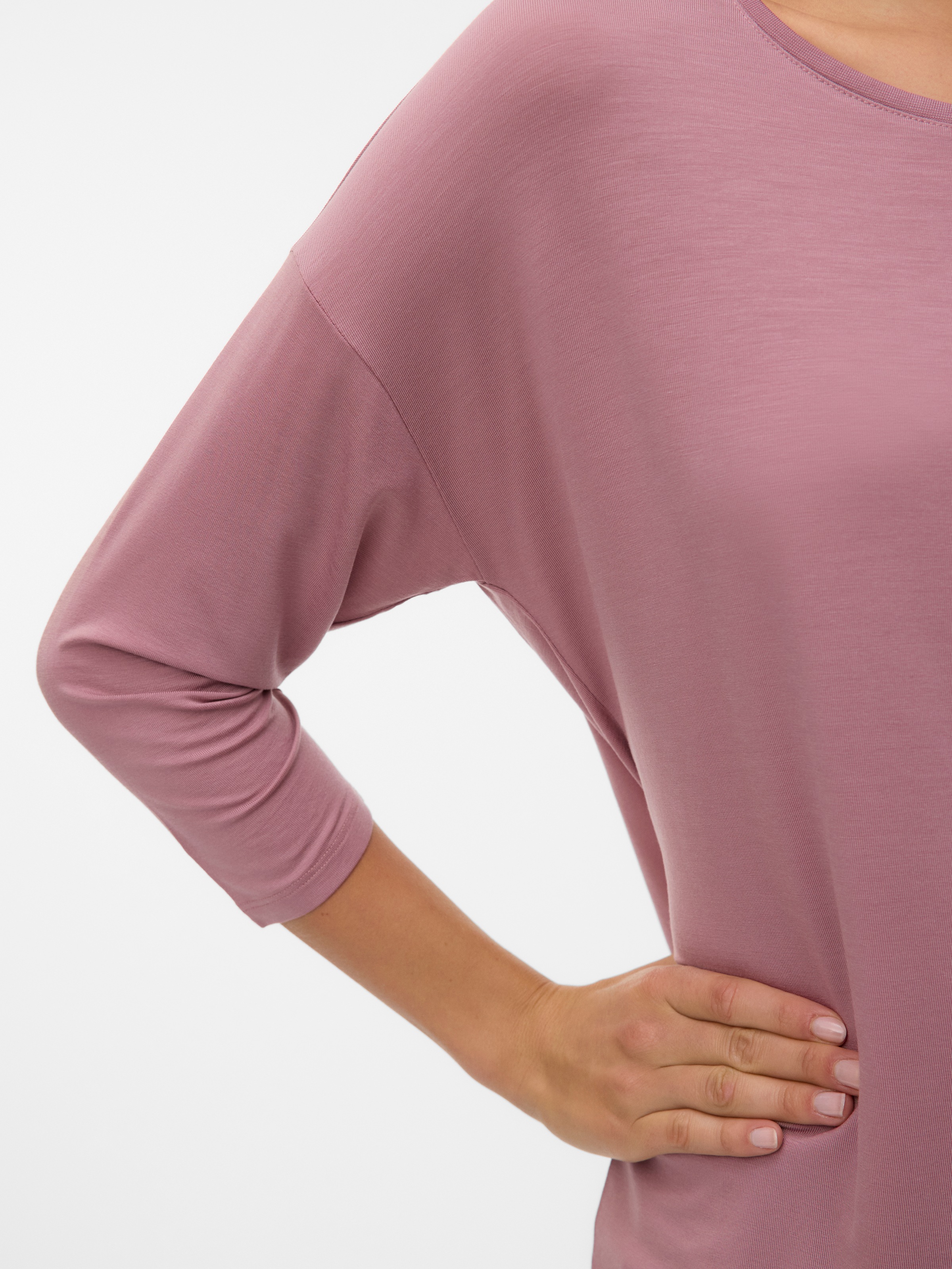 Thumbnail - Vero Moda 3/4-Arm-Shirt "VMAVA 3/4 TOP JRS GA NOOS" Materialmix, regular fit