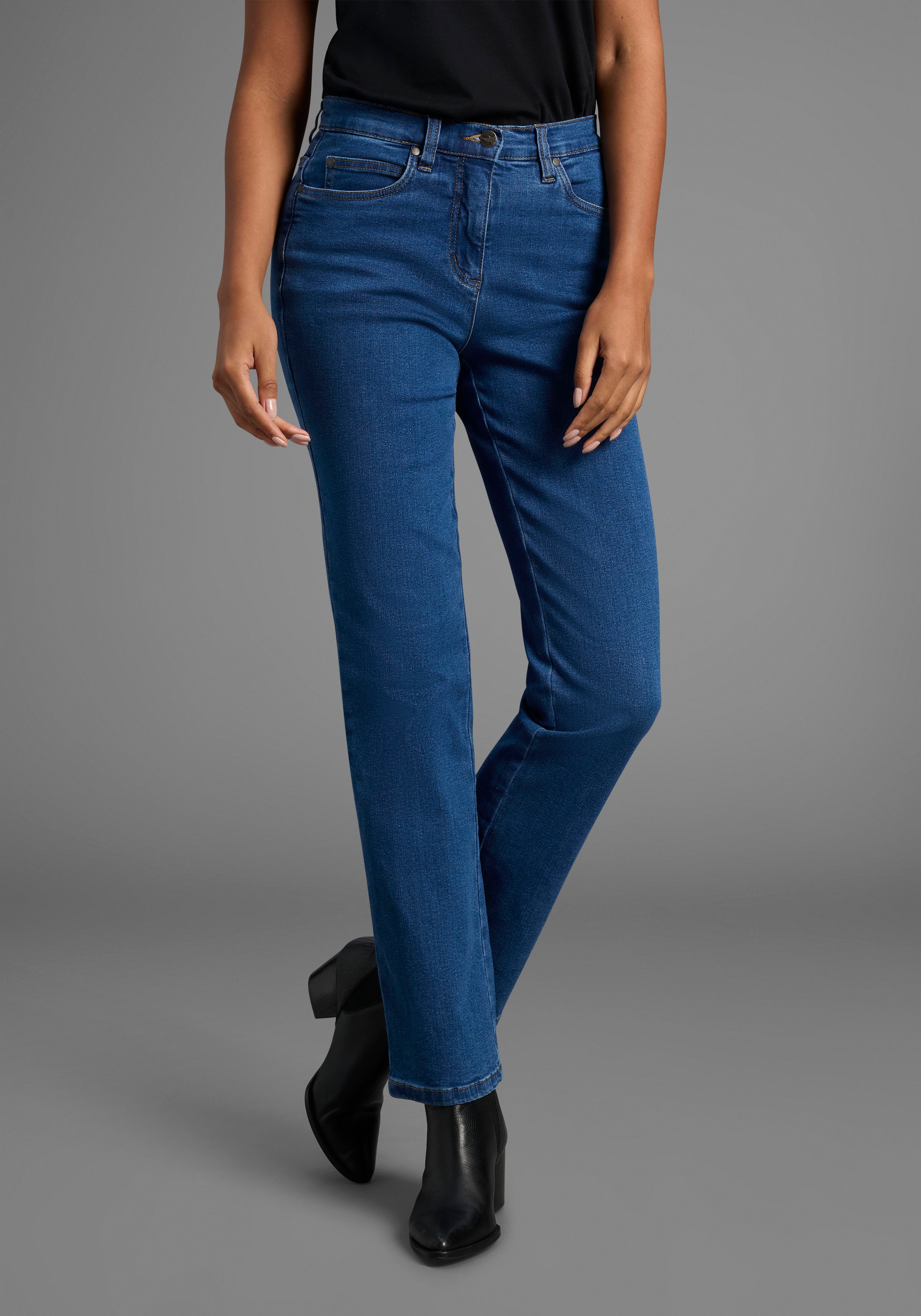 Arizona Gerade Jeans "Annett", bequeme Passform, 5-Pocket-Style, hohe Taill günstig online kaufen