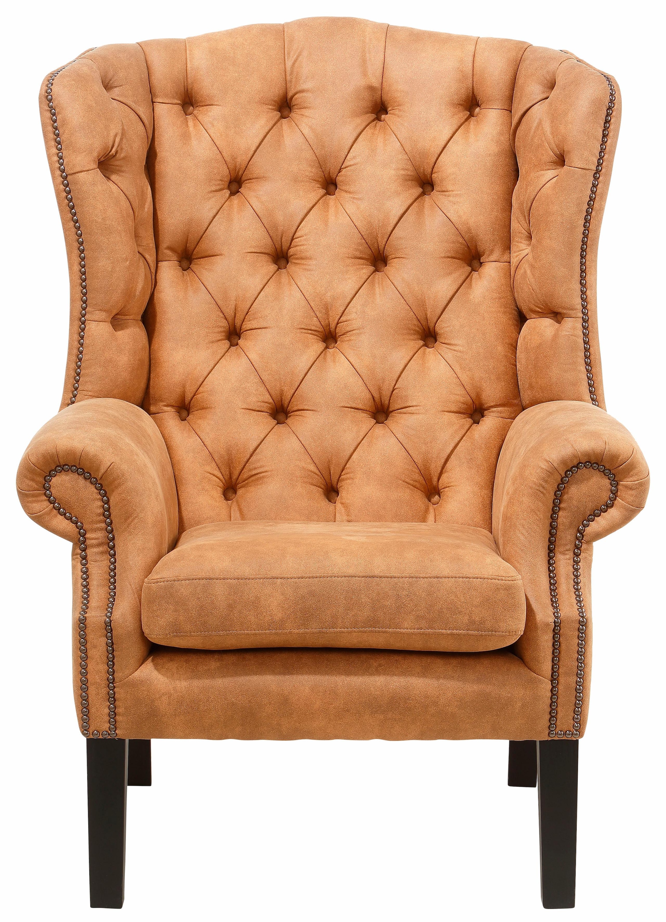 Home affaire Sessel »Bedford Ohrensessel Chesterfield«, mit aufwendiger Knopfheftung und geschwungenen Armlehnen