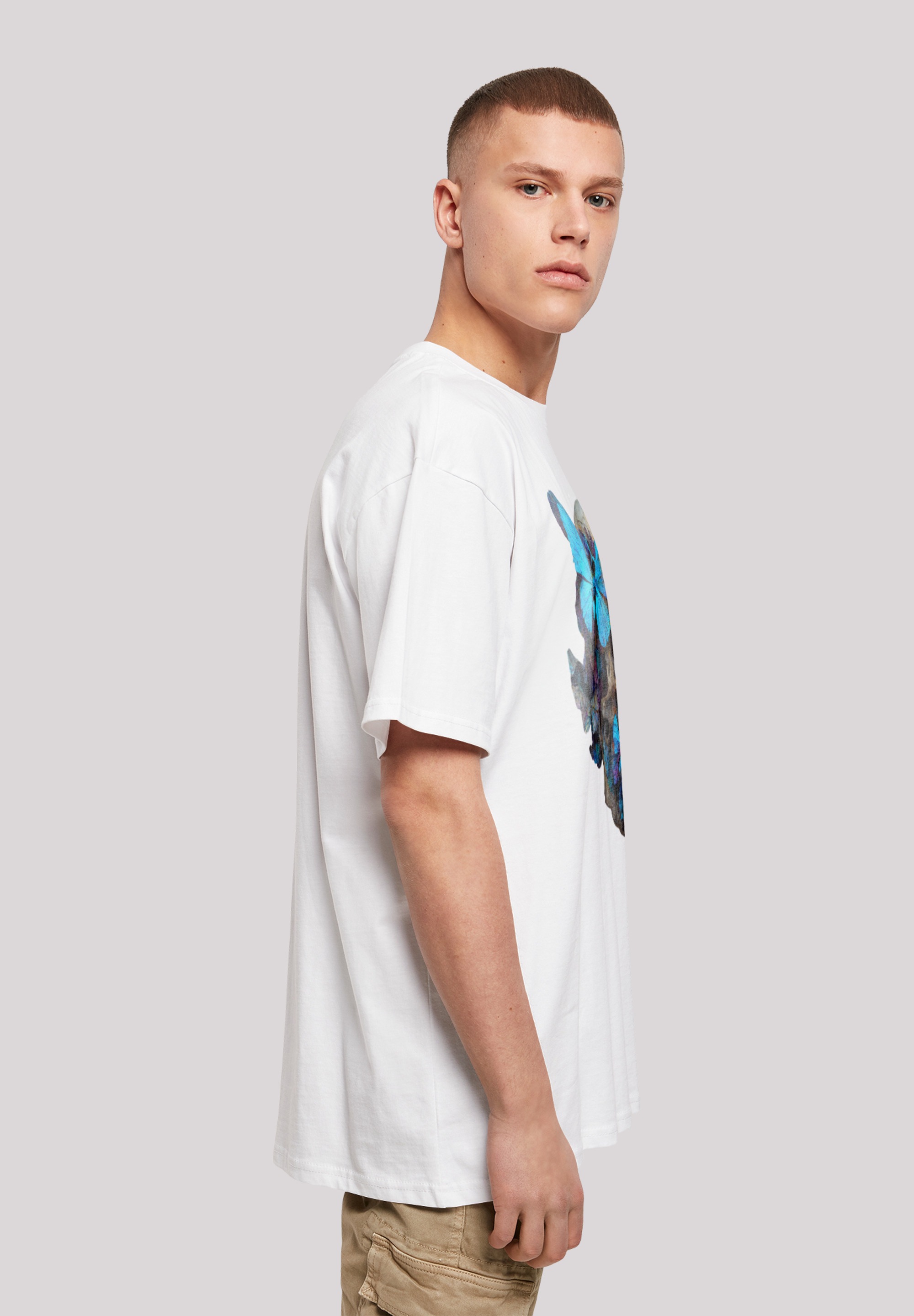 F4NT4STIC T-Shirt »Schmetterling Skull OVERSIZE TEE« Print