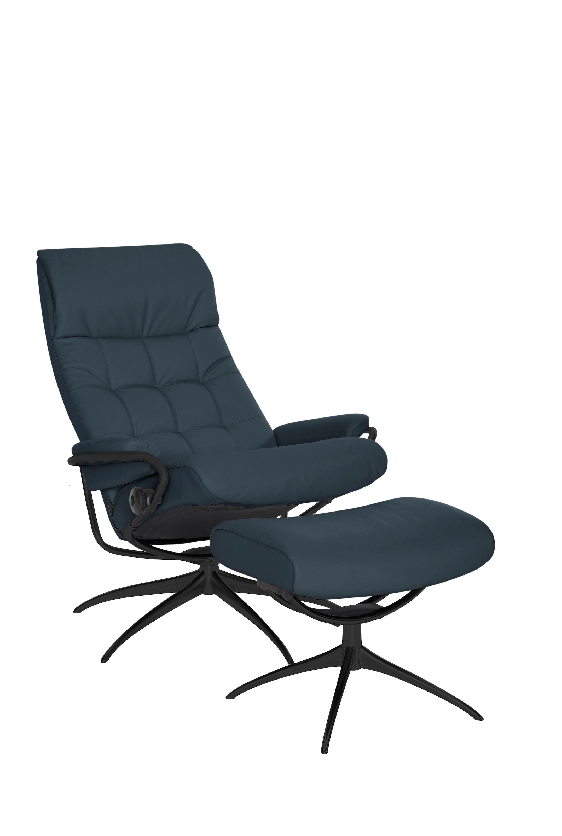 Stressless® Relaxsessel »London« Set, Relaxsessel mit Hocker,  mit Hocker, High Back, mit Star Base, Gestell Schwarz