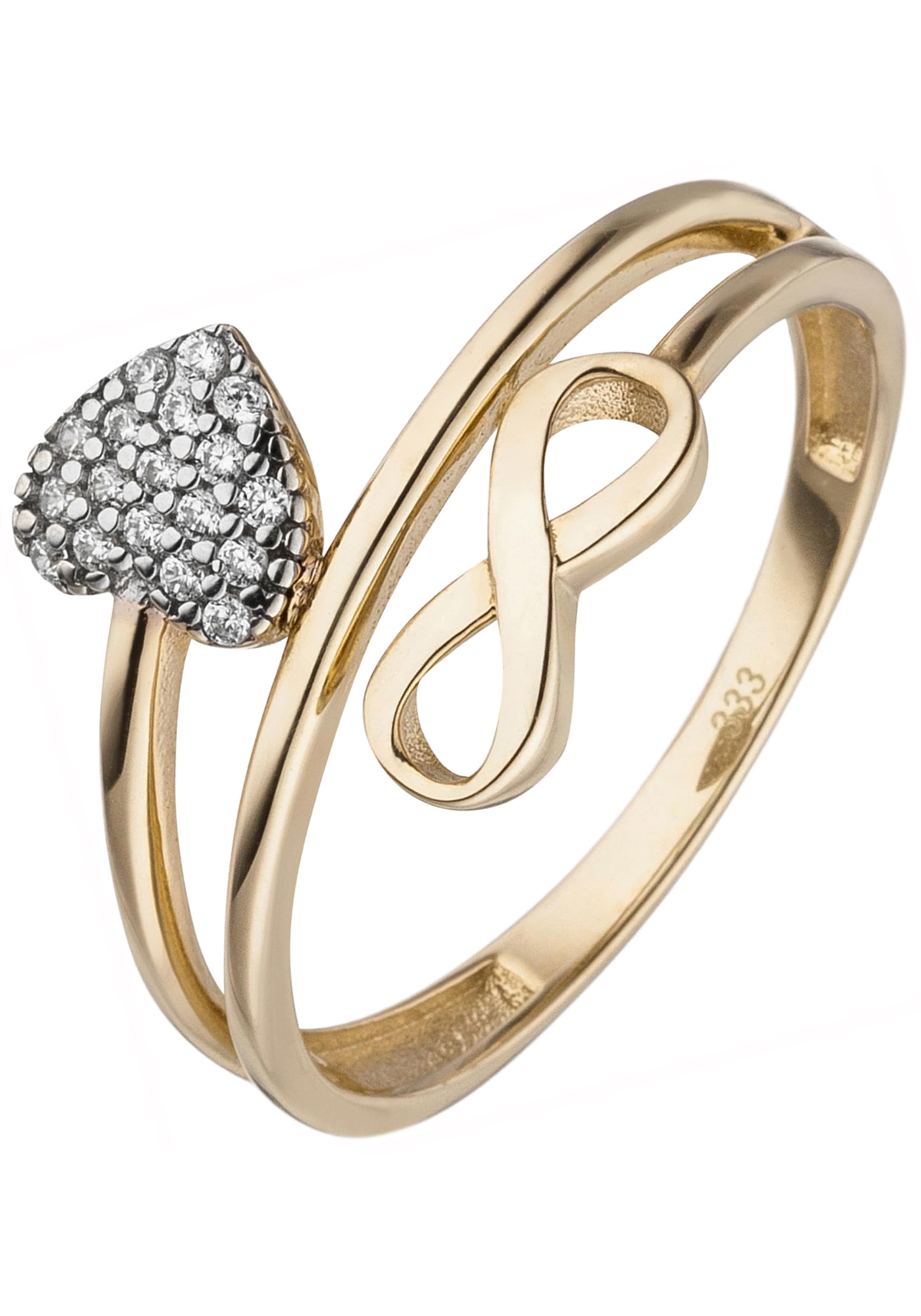 JOBO Fingerring »Herz Unendlichkeit« 333 Go...