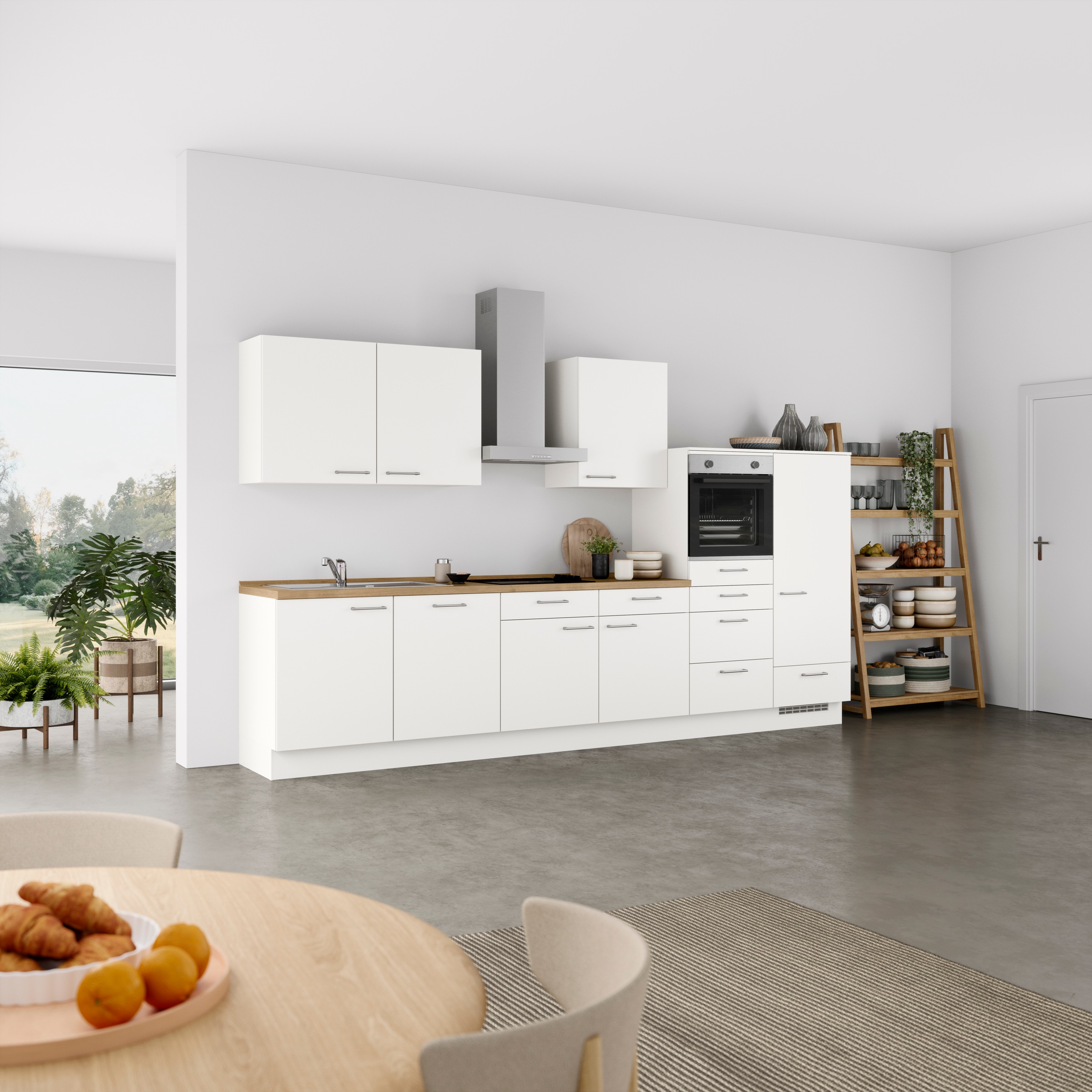 nobilia® Küchenzeile »"Laser I"«, vormontiert, Ausrichtung wählbar, Breite 360 cm, wahlw. mit E-Geräten