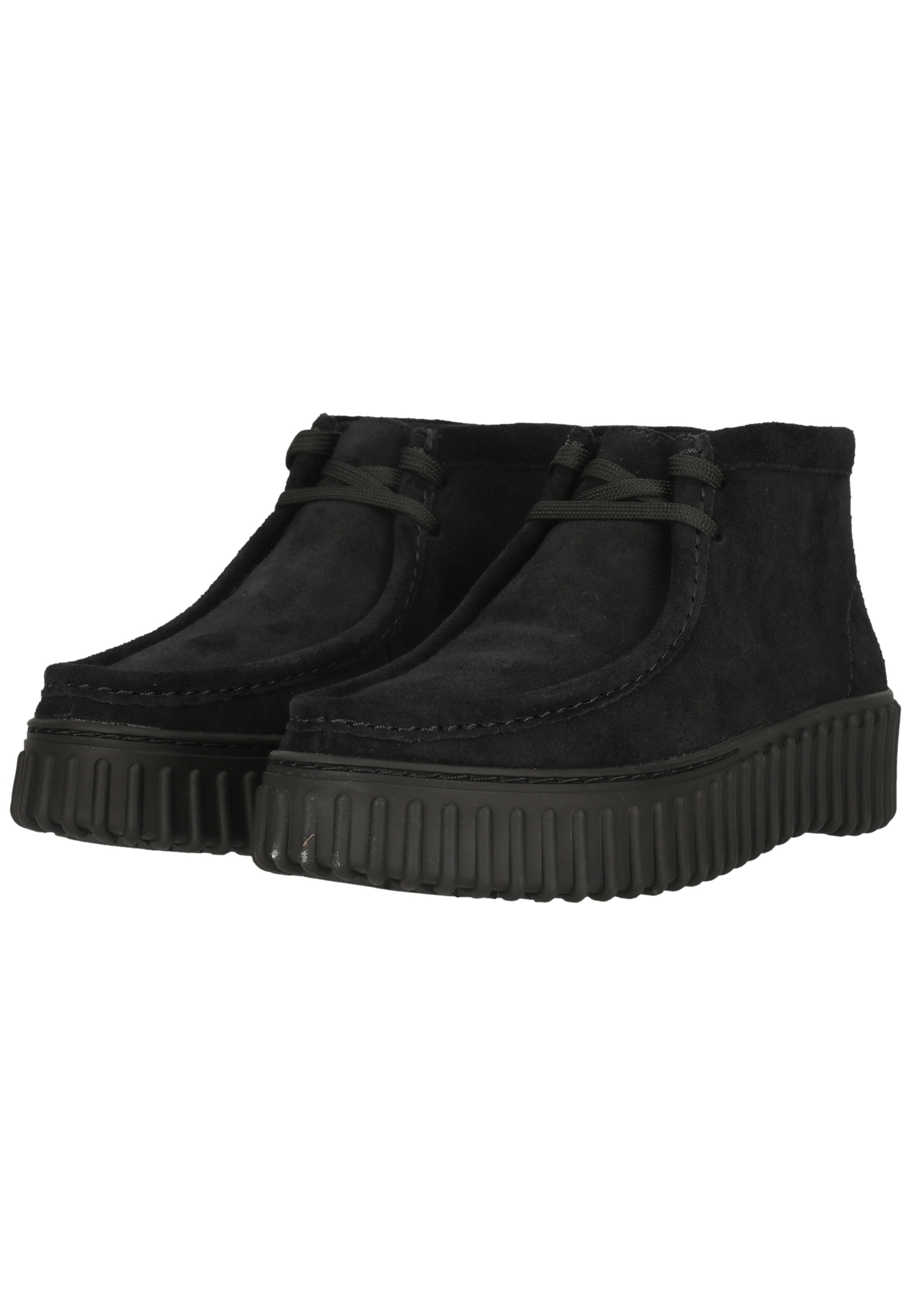 Thumbnail - Clarks Schnürschuh "Torhill Moss Black" mit markanter, gerippter Sohle