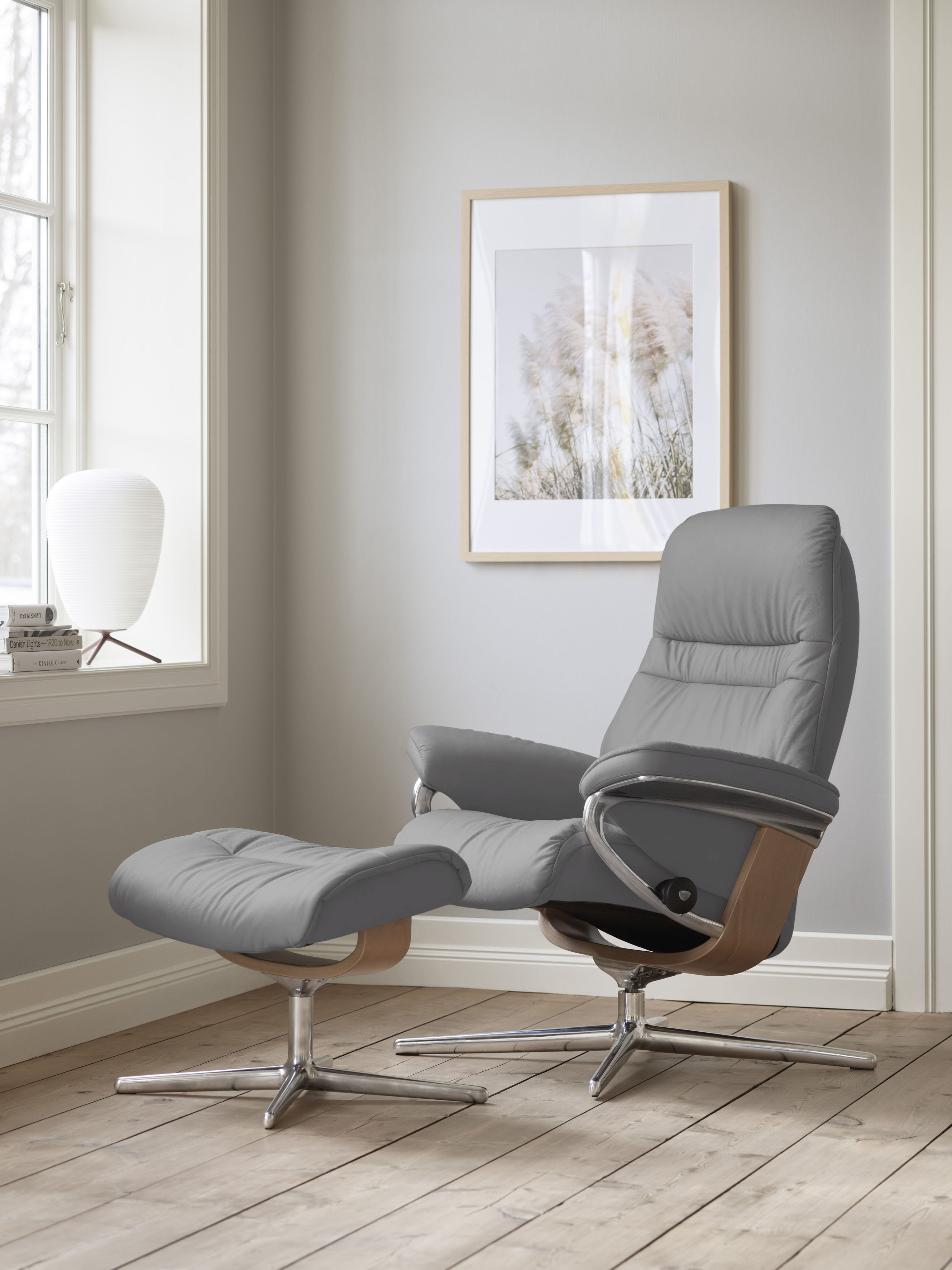 Stressless Relaxsessel "Sunrise" mit Cross Base, Größe S, M & L, Holzakzent Eiche