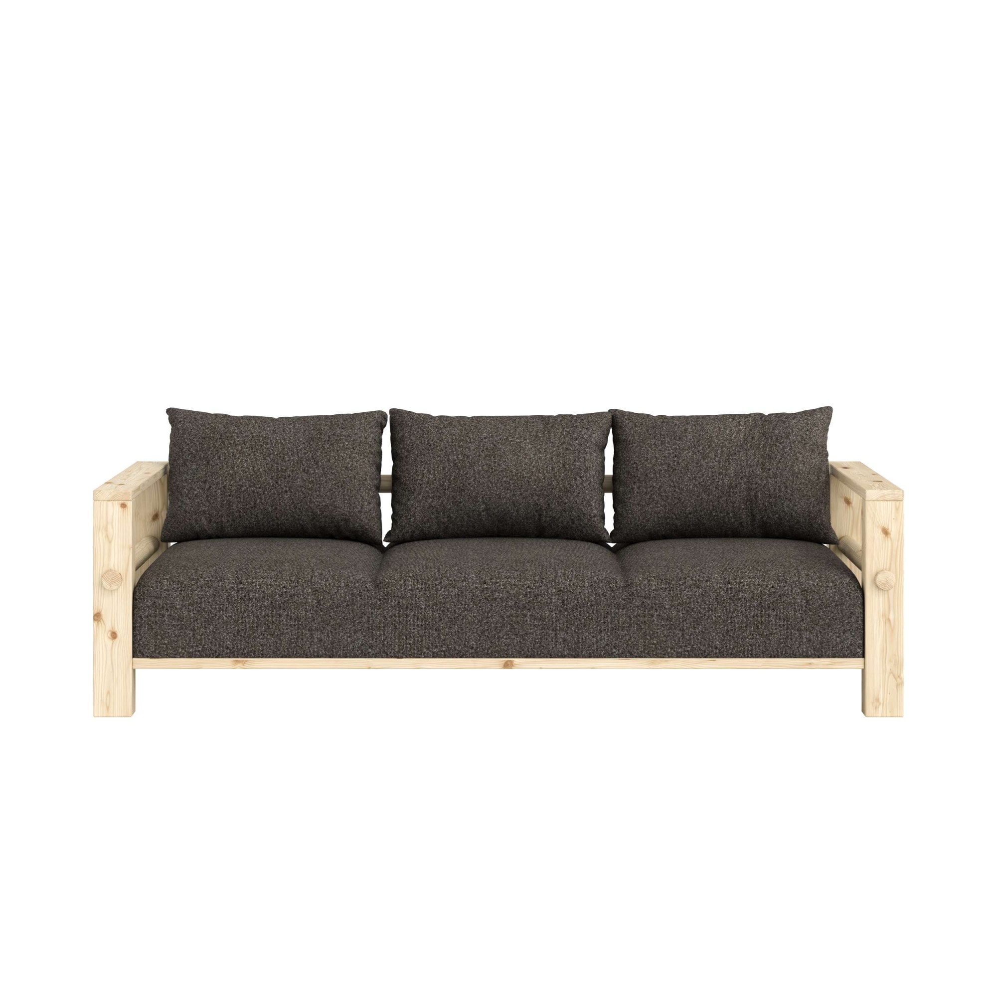 Karup Design Sofa "Bare Sofa, Schlafsofa mit Boxspring, 3-Sitzer, Couch, Bettfunktion" Boxspring-Matratze mit Sprungfedern, 3 Rückenkissen, Made in Europe